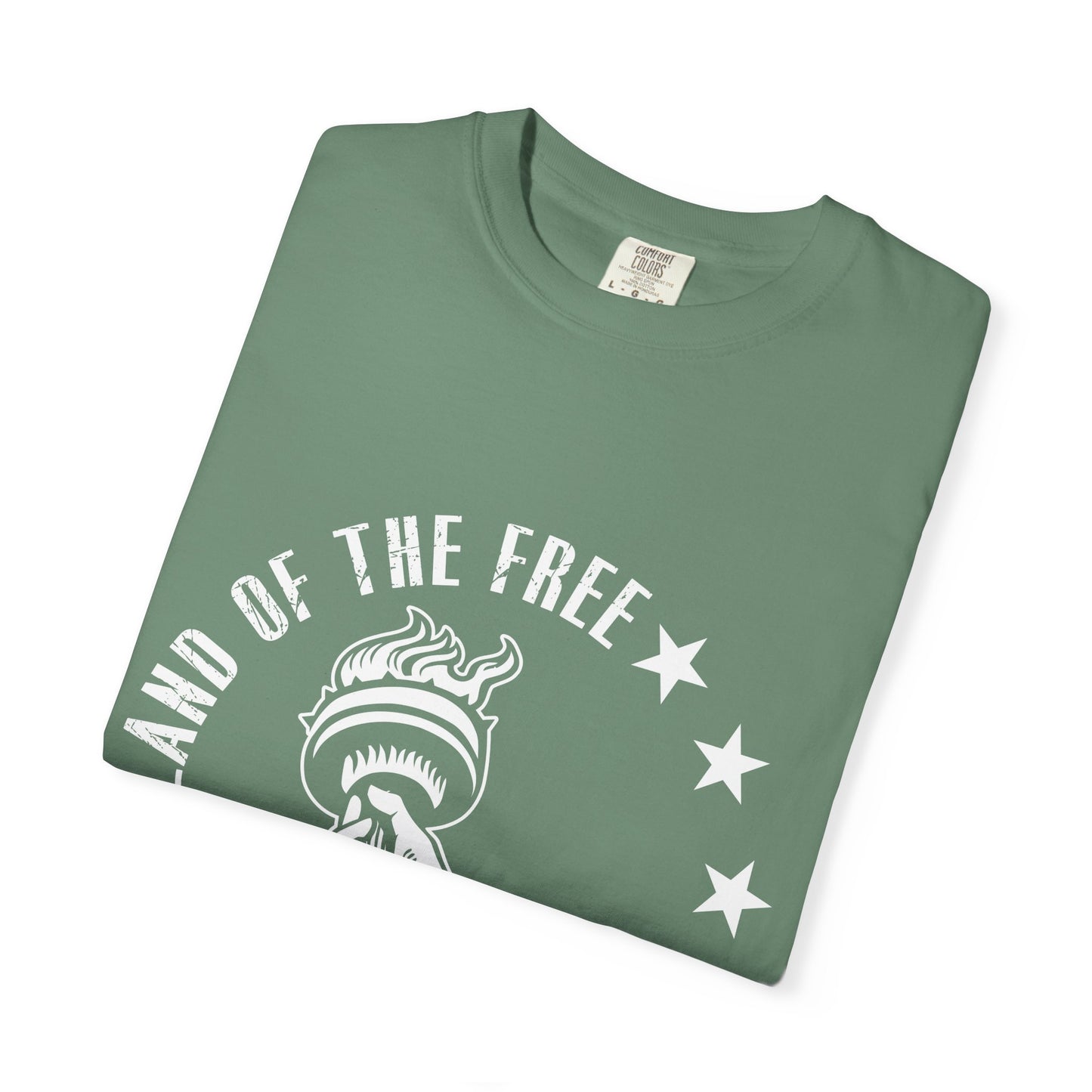 Land of the Free Garment-Dyed T-shirt, Unisex Graphic Tee, Independence Day Celebration, Casual Wear, Star-Spangled Style, [...]