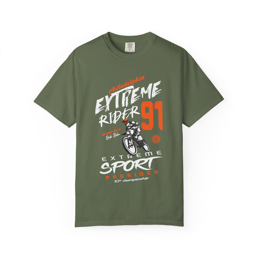 Extreme Rider Garment-Dyed T-shirt | Casual Wear, Sporty Tee, Gift for Bikers, Outdoor Adventures, Unisex Fashion