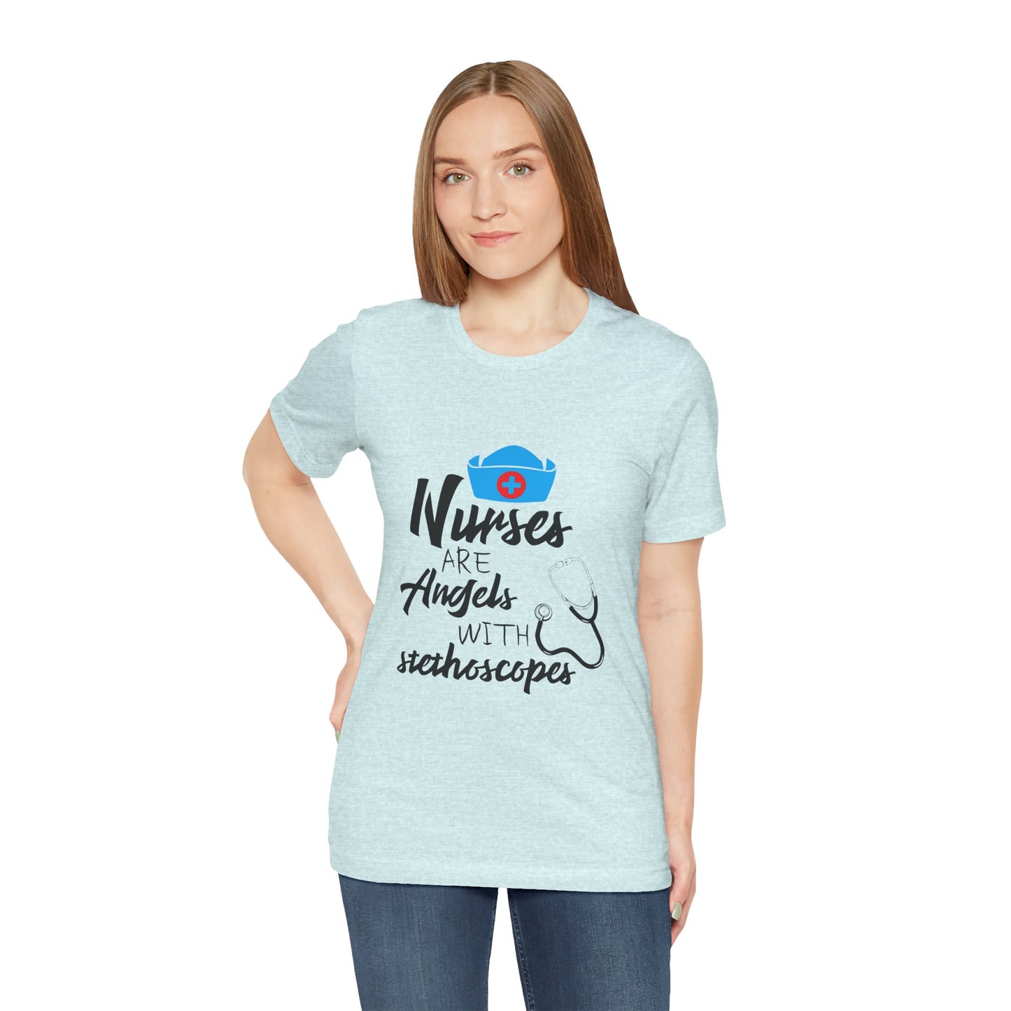 Nurses Are Angels with Stethoscopes Shirt – Nurse Appreciation Graphic Tee