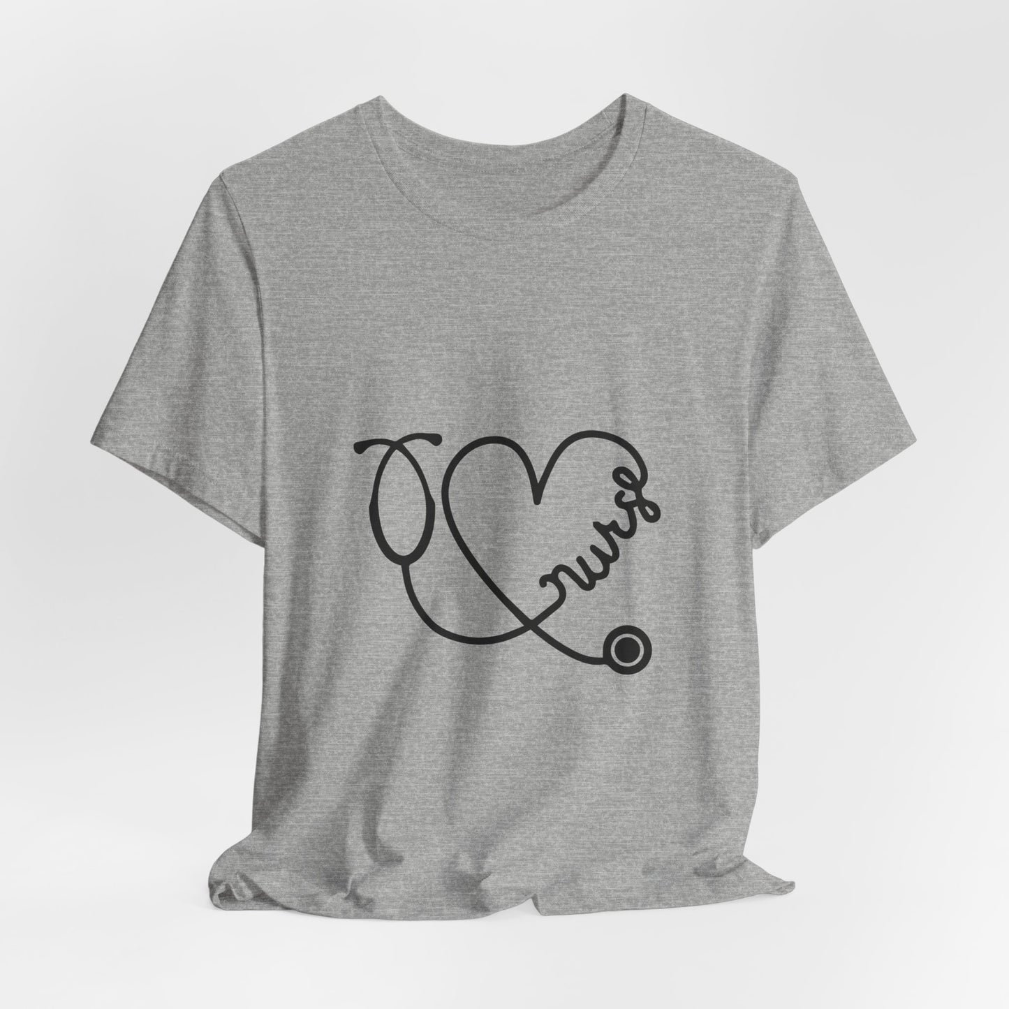 Nurse Heart Stethoscope T-Shirt — Cute Medical Gift Tee for Nurses