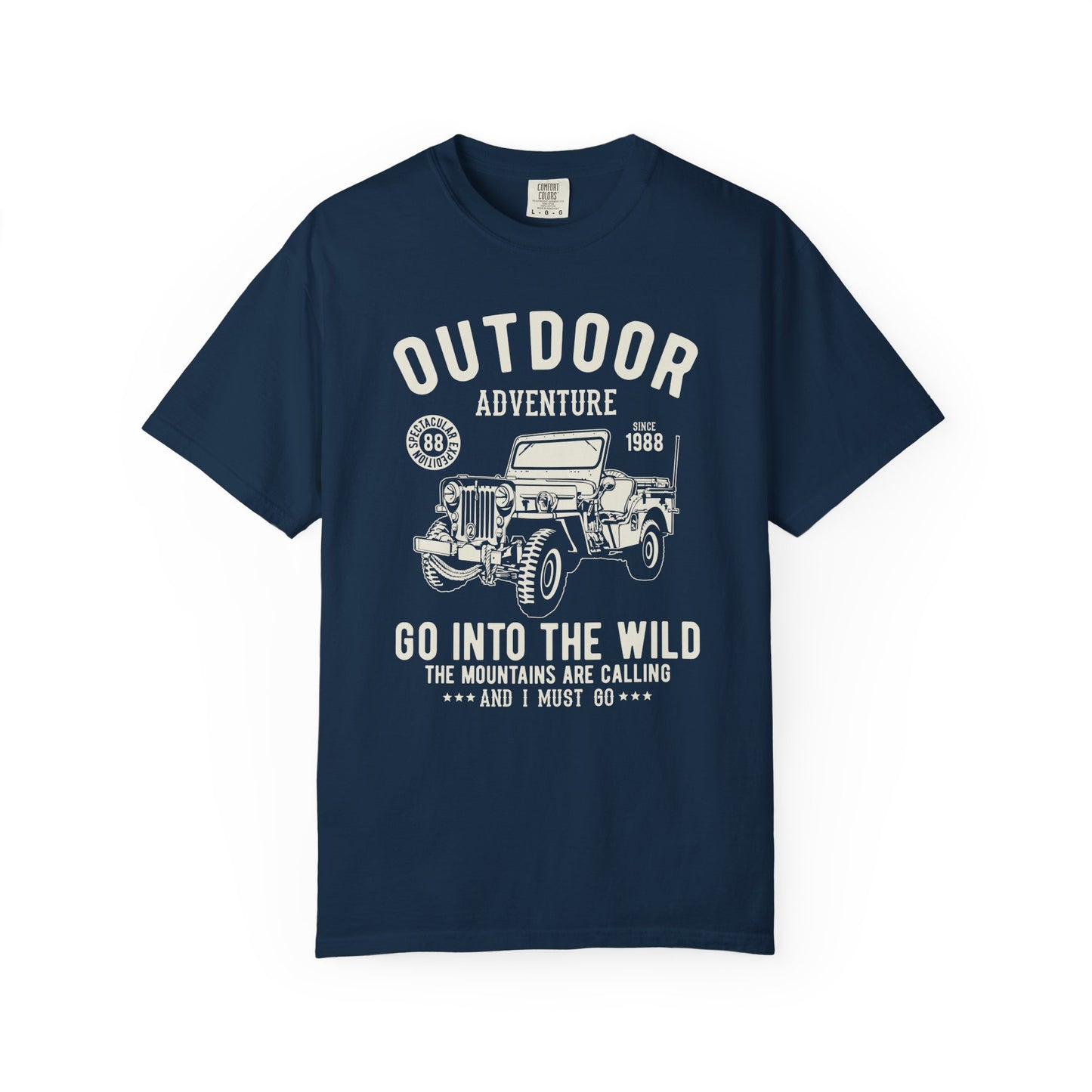 Outdoor Adventure Unisex Garment-Dyed T-shirt, Jeep Lover Gift, Camping Shirt, Hiking Apparel, Nature Enthusiast Tee
