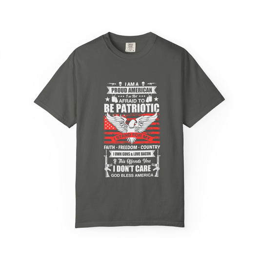Patriotic T-shirt with Eagle Design, Perfect for Independence Day, Veteran's Day, BBQs, Casual Wear, Gift for Proud Americans