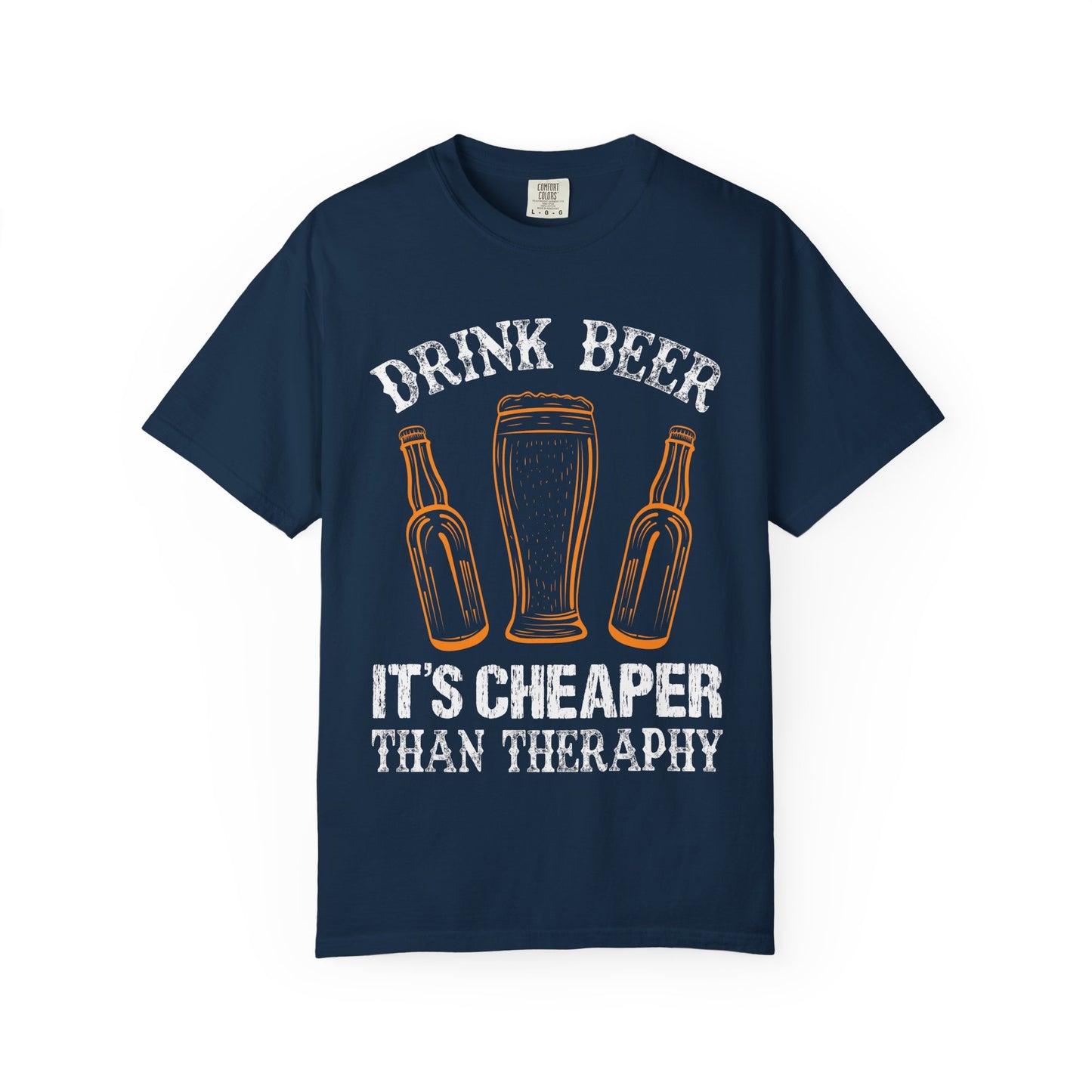 "Drink Beer – It’s Cheaper Than Therapy" Funny T-Shirt 🍻😂
