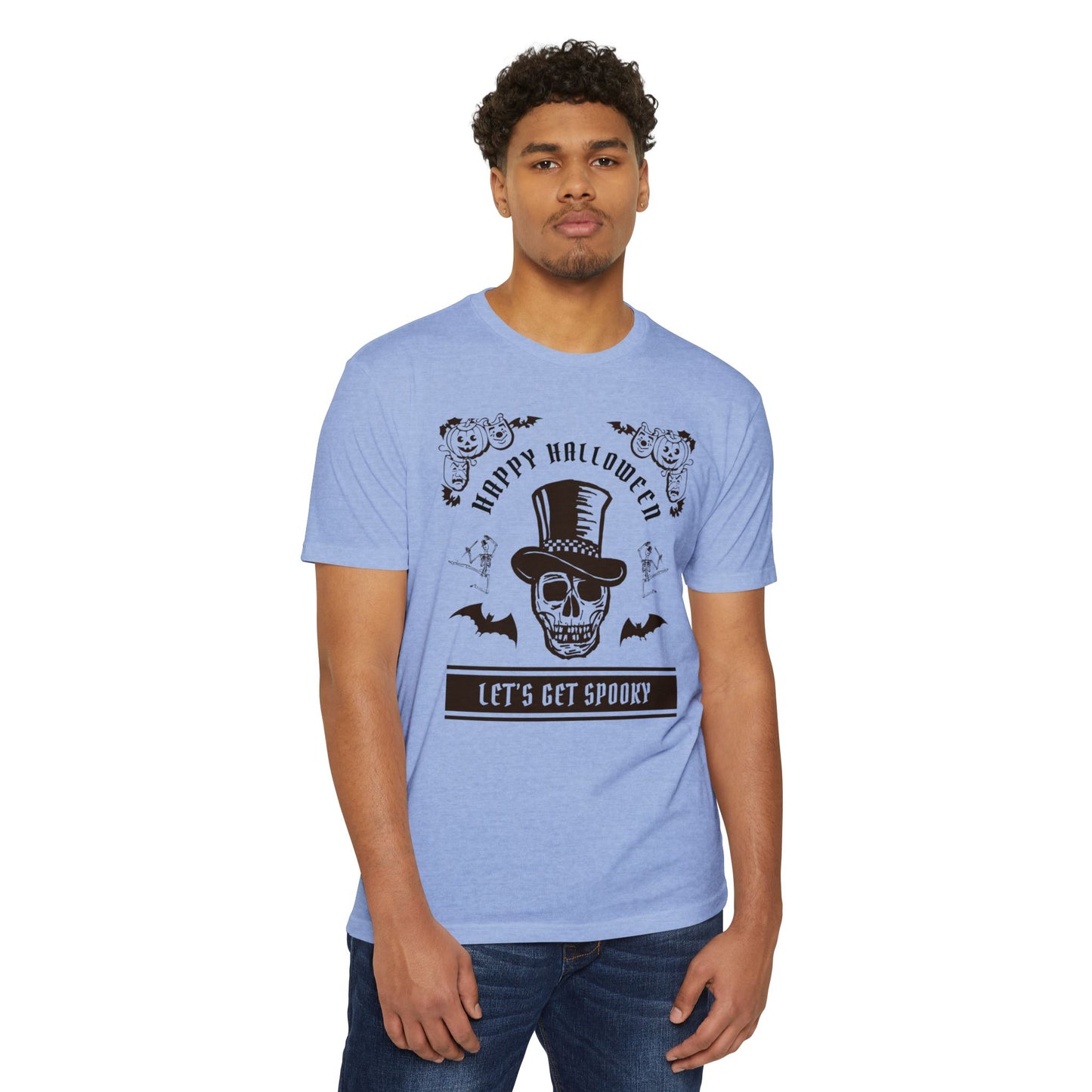 🎩💀🦇🎃🕺👻🕷️✨ Let’s Get Spooky – Classy Halloween Skull in Top Hat Tee