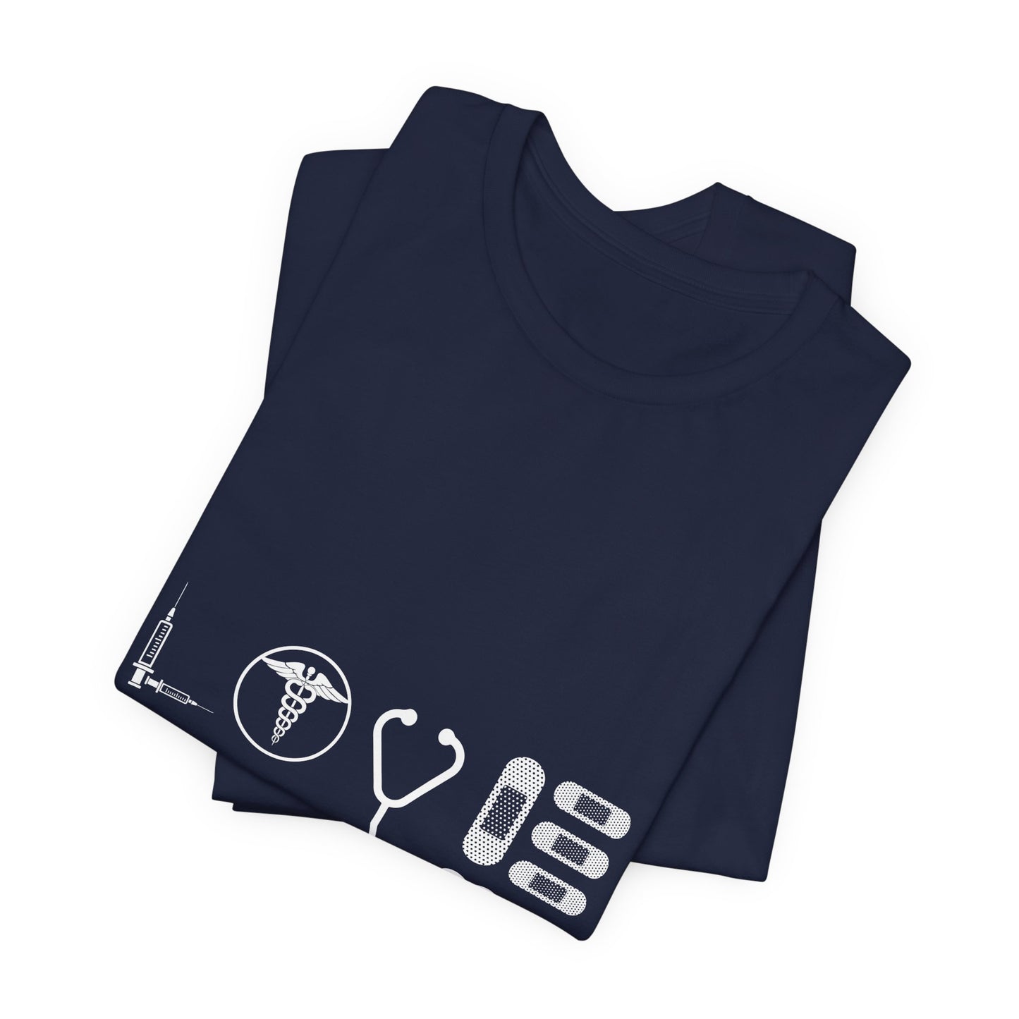 Nurse Medical Icons Shirt – Stethoscope Syringe Healthcare Graphic Tee