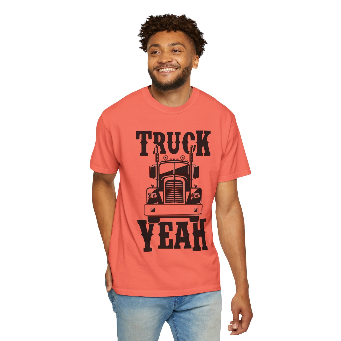 Truck Yeah Unisex Garment-Dyed T-Shirt, Casual Tee, Gift for Truck Lovers, Birthday Present, Road Trip Apparel, Fun Outdoors Shirt