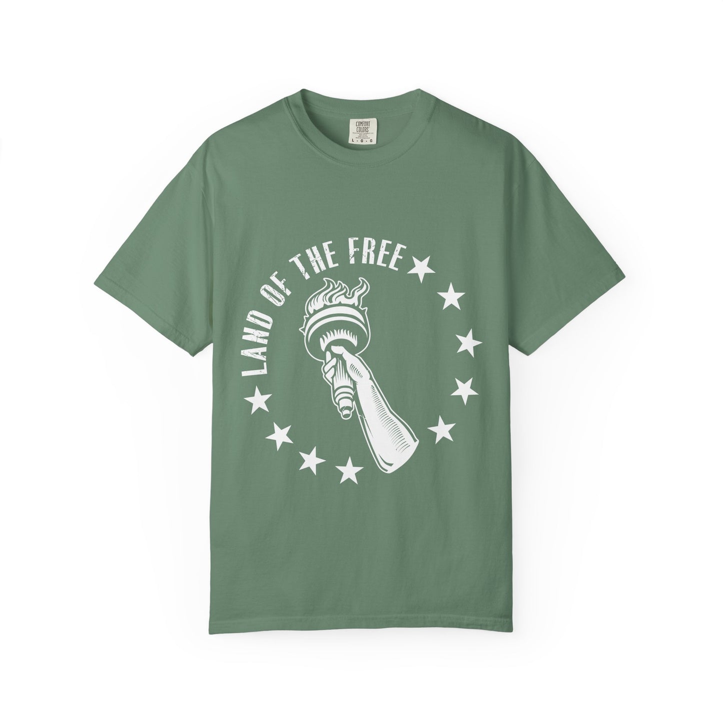 Land of the Free Garment-Dyed T-shirt, Unisex Graphic Tee, Independence Day Celebration, Casual Wear, Star-Spangled Style, [...]