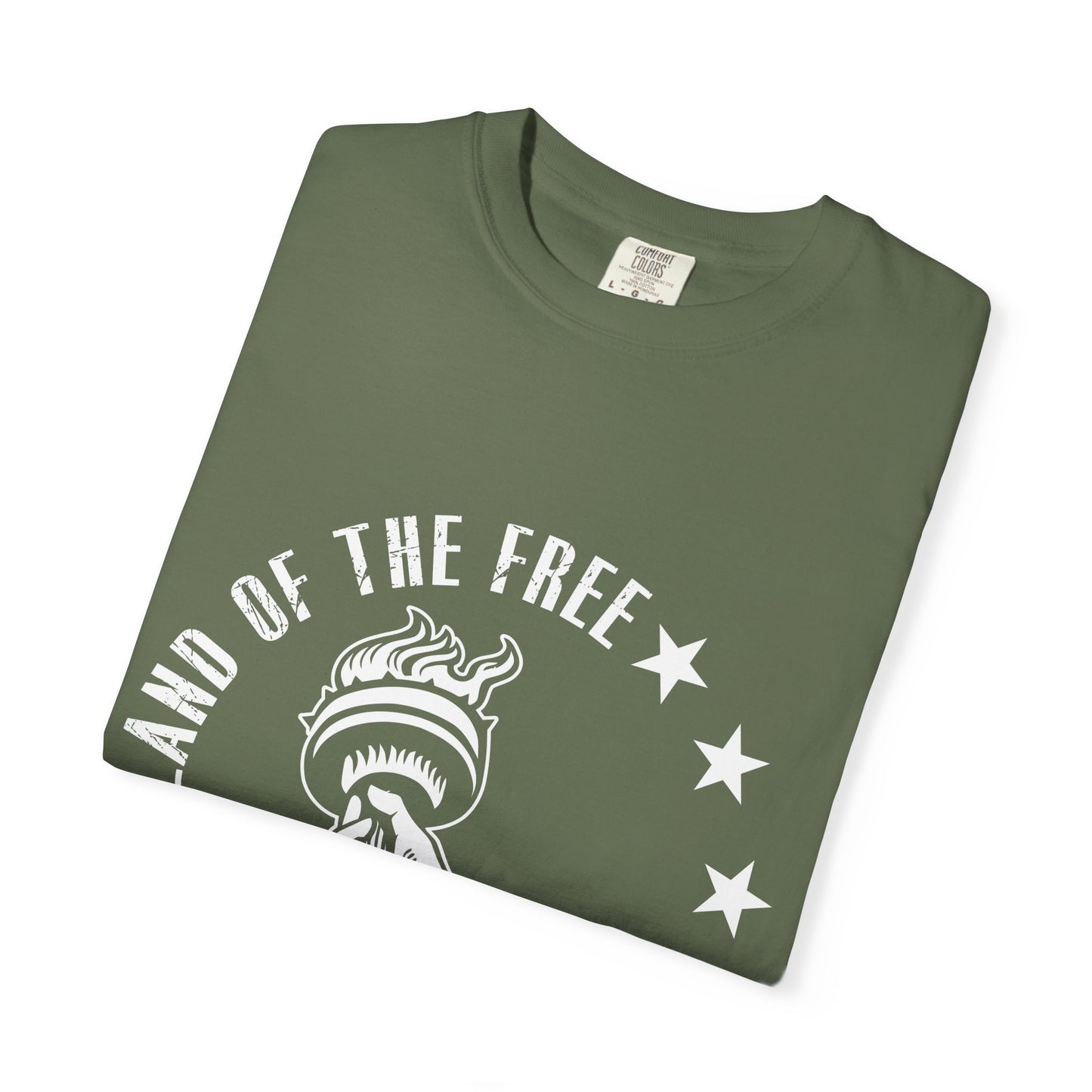 Land of the Free Garment-Dyed T-shirt, Unisex Graphic Tee, Independence Day Celebration, Casual Wear, Star-Spangled Style, [...]