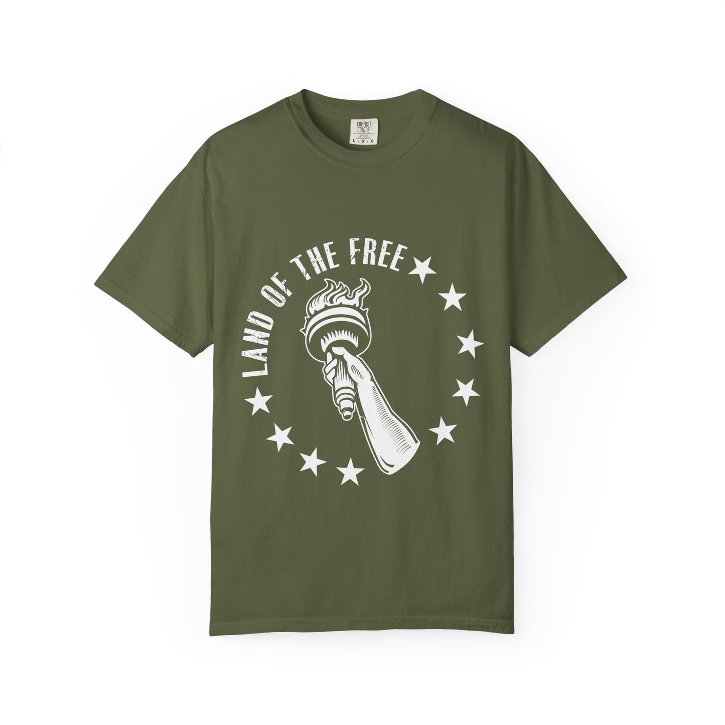 Land of the Free Garment-Dyed T-shirt, Unisex Graphic Tee, Independence Day Celebration, Casual Wear, Star-Spangled Style, [...]