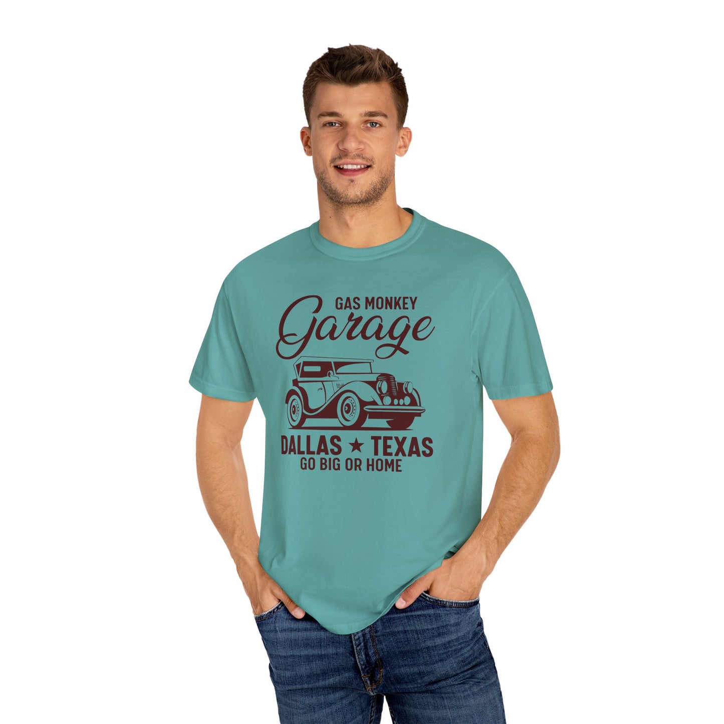 Gas Monkey Garage T-Shirt, Vintage Car Tee, Dallas Texas Shirt, Unisex Casual Wear, Go Big or Home Apparel