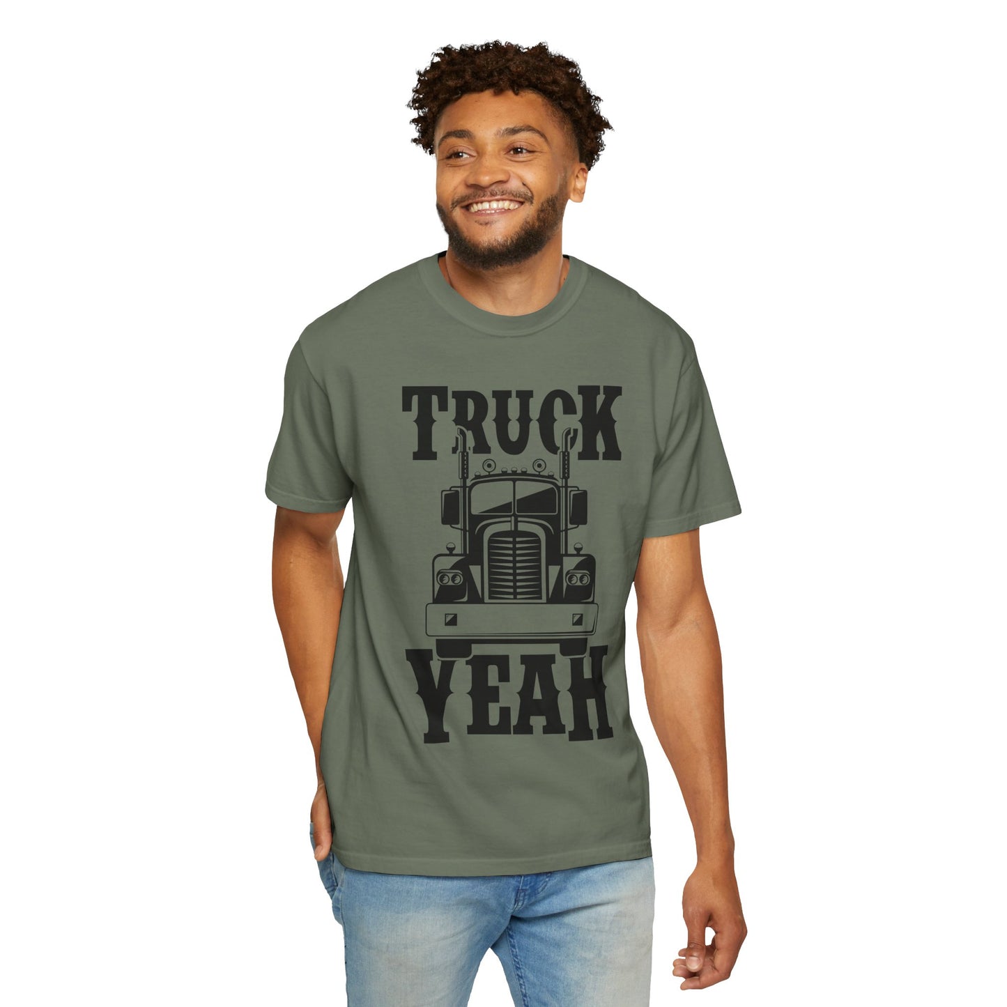 Truck Yeah Unisex Garment-Dyed T-Shirt, Casual Tee, Gift for Truck Lovers, Birthday Present, Road Trip Apparel, Fun Outdoors Shirt