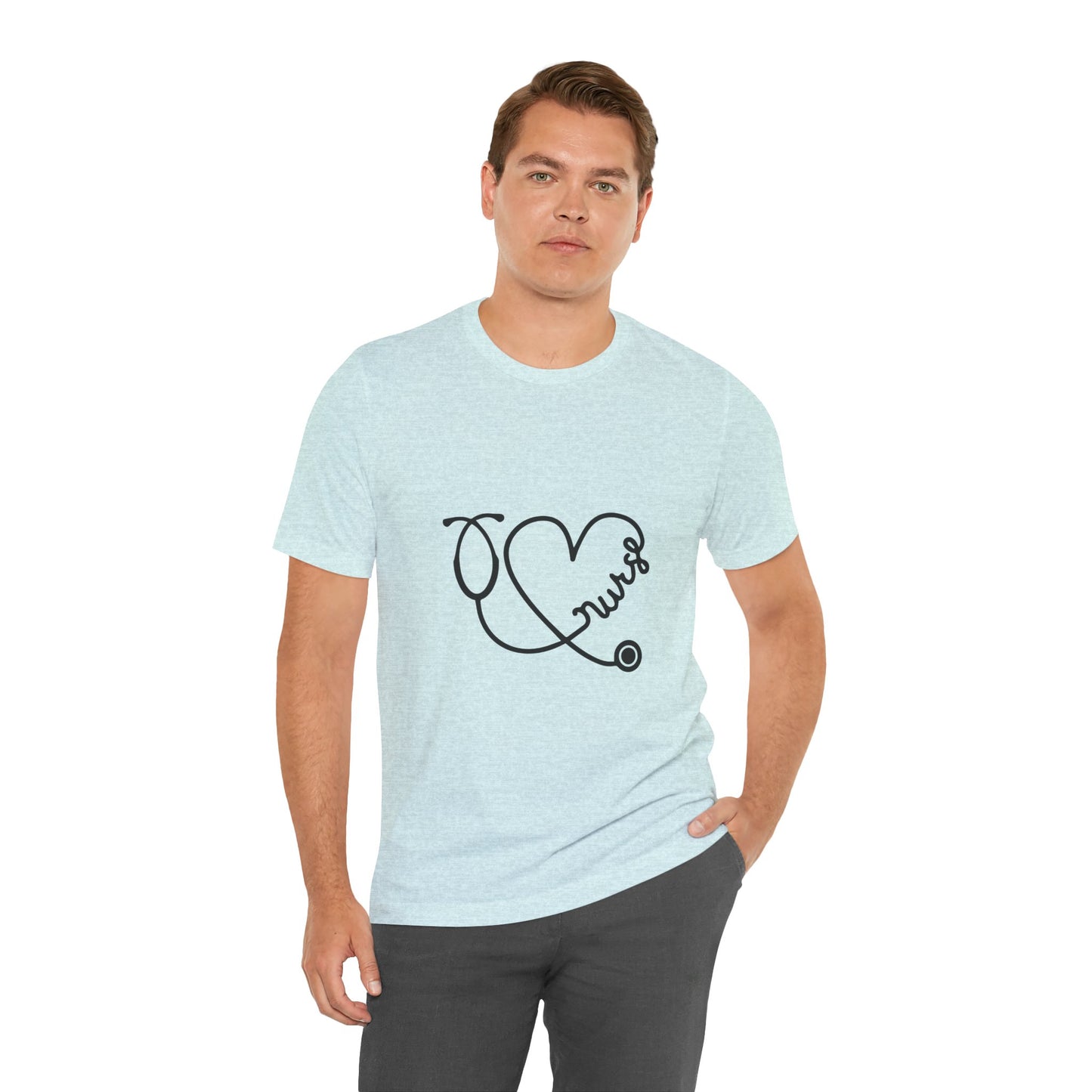 Nurse Heart Stethoscope T-Shirt — Cute Medical Gift Tee for Nurses