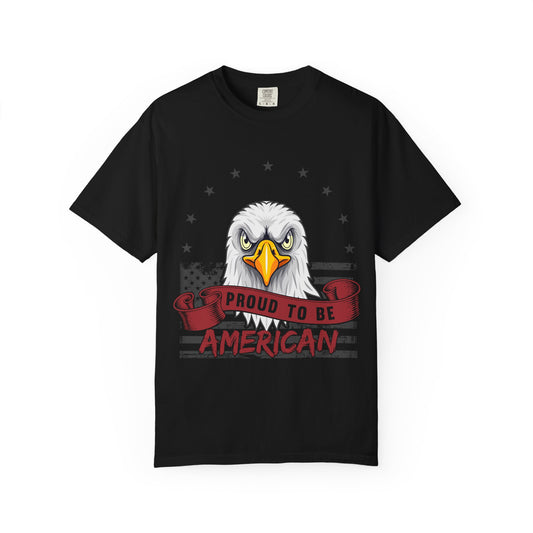 Proud to be American T-Shirt, Patriotic Tee, Unisex Casual Wear, Fourth of July Gift, Eagle Graphic Shirt, Independence Day Apparel