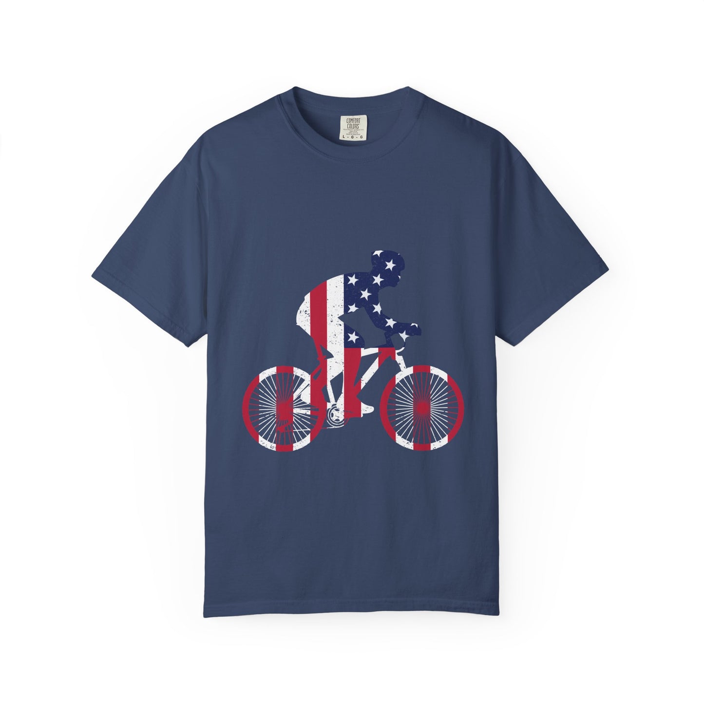Patriotic Bicycle T-Shirt - Unisex Ride in Freedom Tee, Cycling Apparel, Independence Day Gift, Bike Lover Shirt, Americana Style
