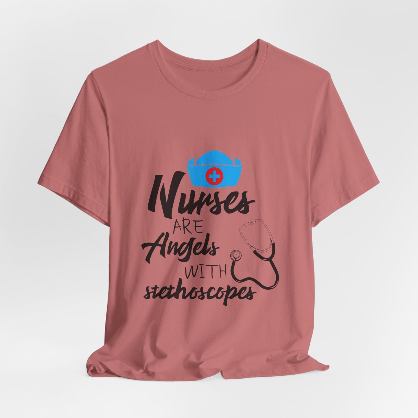 Nurses Are Angels with Stethoscopes Shirt – Nurse Appreciation Graphic Tee