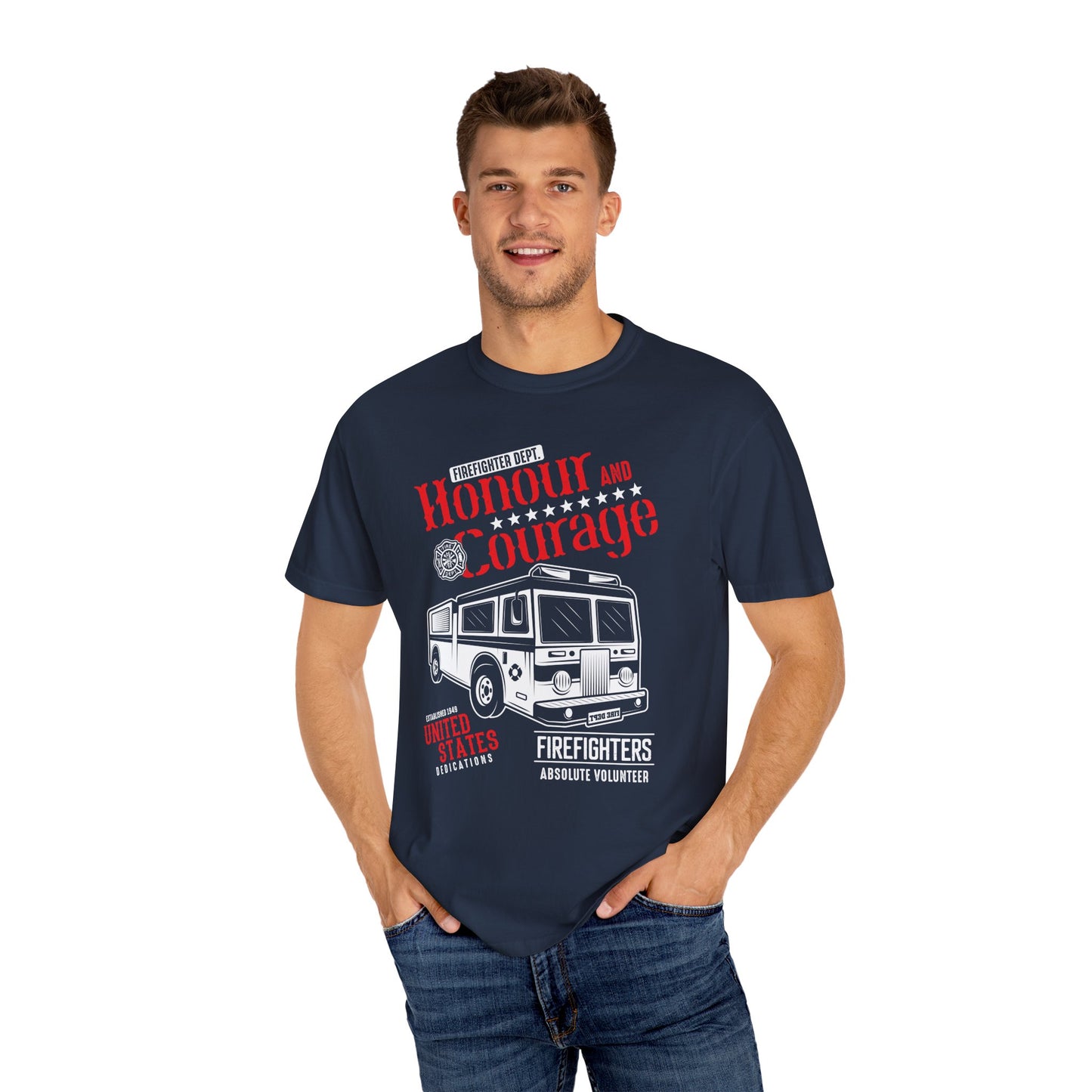 Honor and Courage Firefighter T-shirt, Unisex Shirt, Firefighter Gift, Volunteer Appreciation, Casual Wear, Memorial Gift