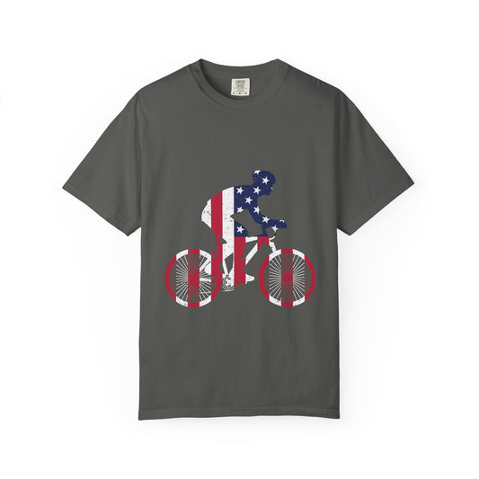 Patriotic Bicycle T-Shirt - Unisex Ride in Freedom Tee, Cycling Apparel, Independence Day Gift, Bike Lover Shirt, Americana Style