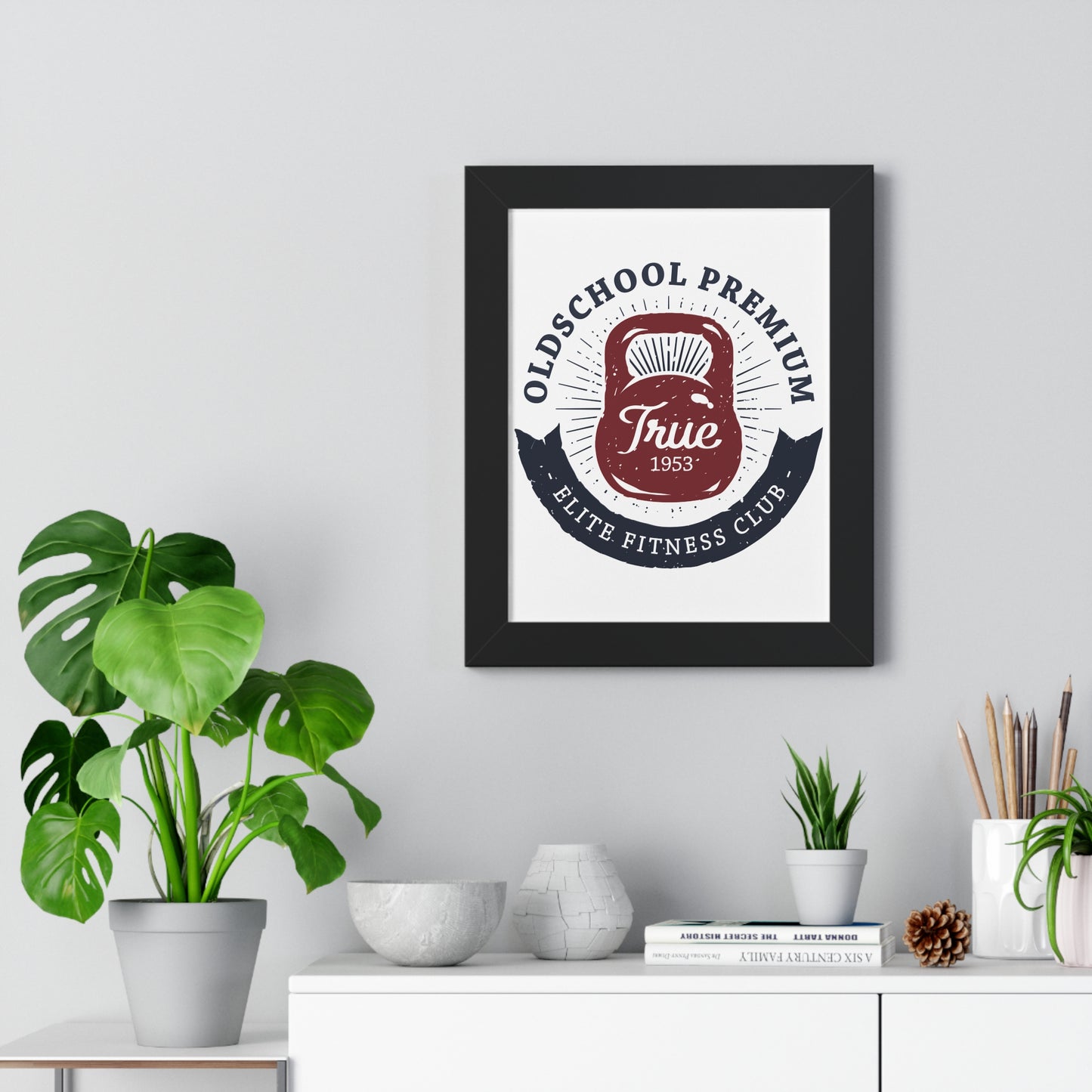 Vintage Fitness Club Framed Vertical Poster