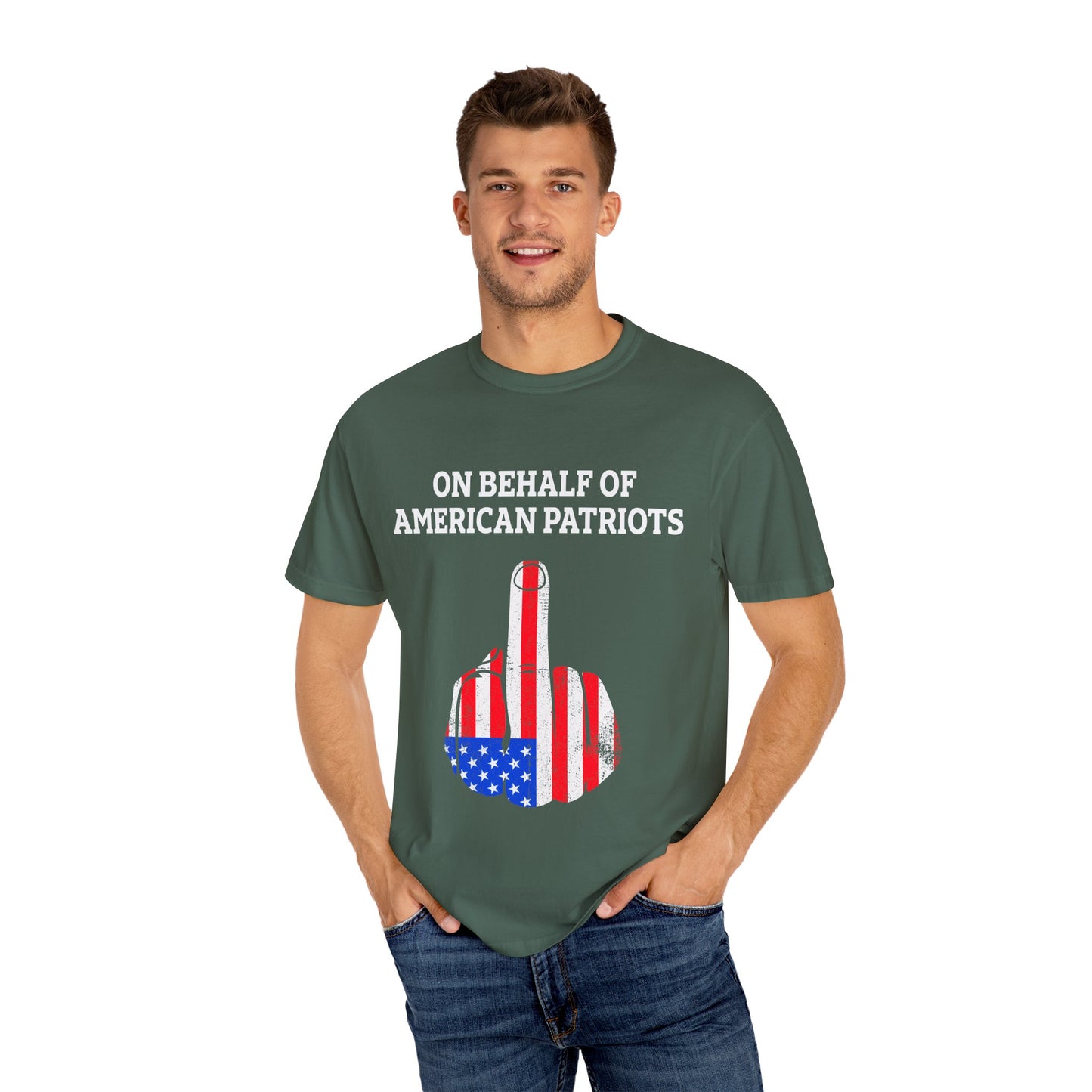 American Pride Graphic Tee, Unisex Garment Dyed T-shirt, Funny Statement T-shirt, Independence Day Gift, Casual Wear