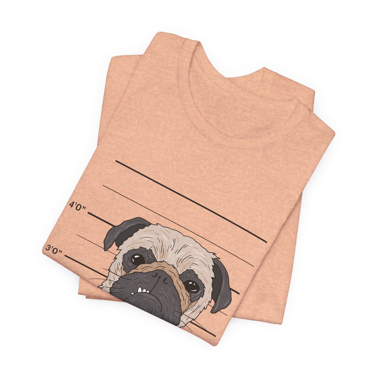Funny Pug Shirt – Bad Dog Mugshot Graphic T-Shirt