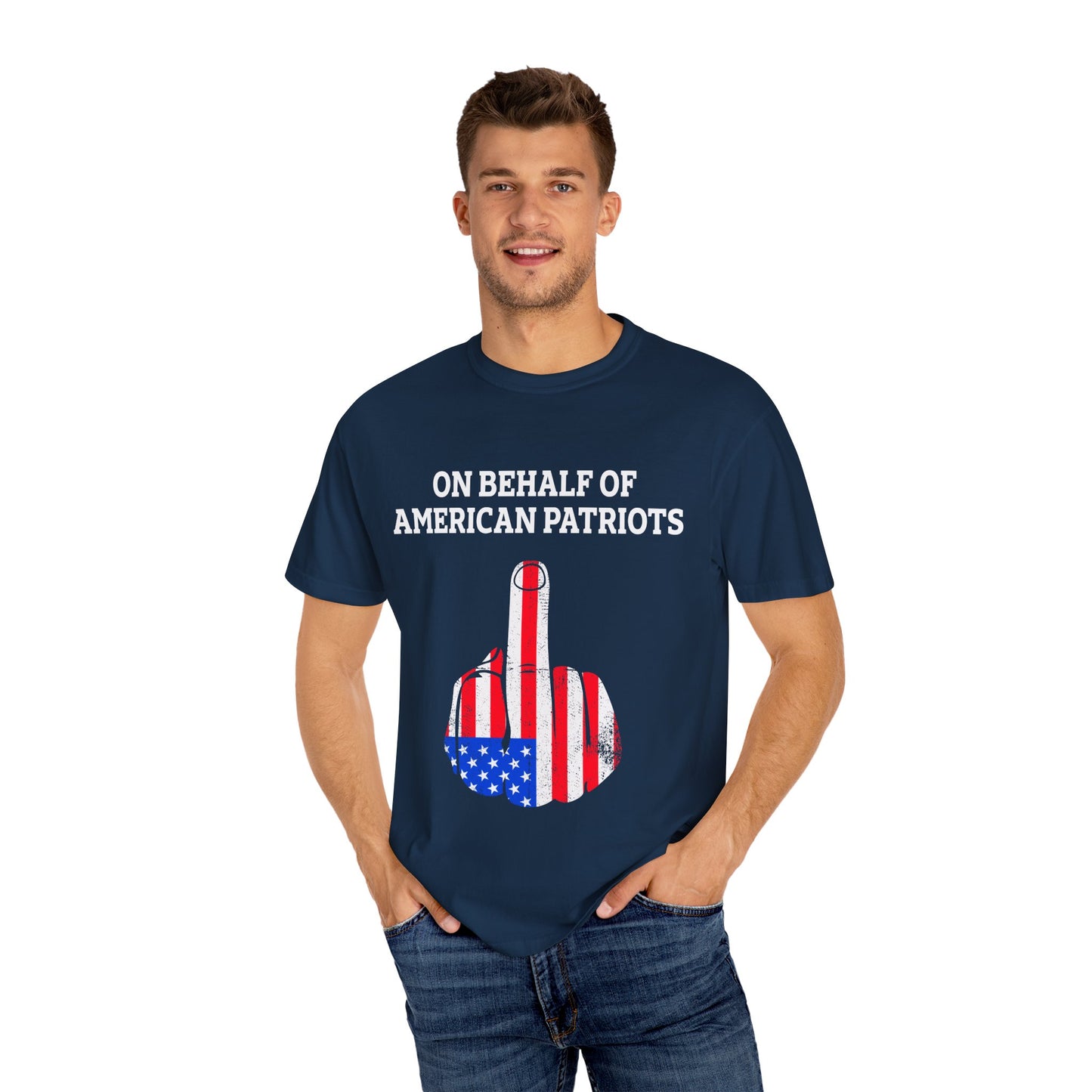 American Pride Graphic Tee, Unisex Garment Dyed T-shirt, Funny Statement T-shirt, Independence Day Gift, Casual Wear
