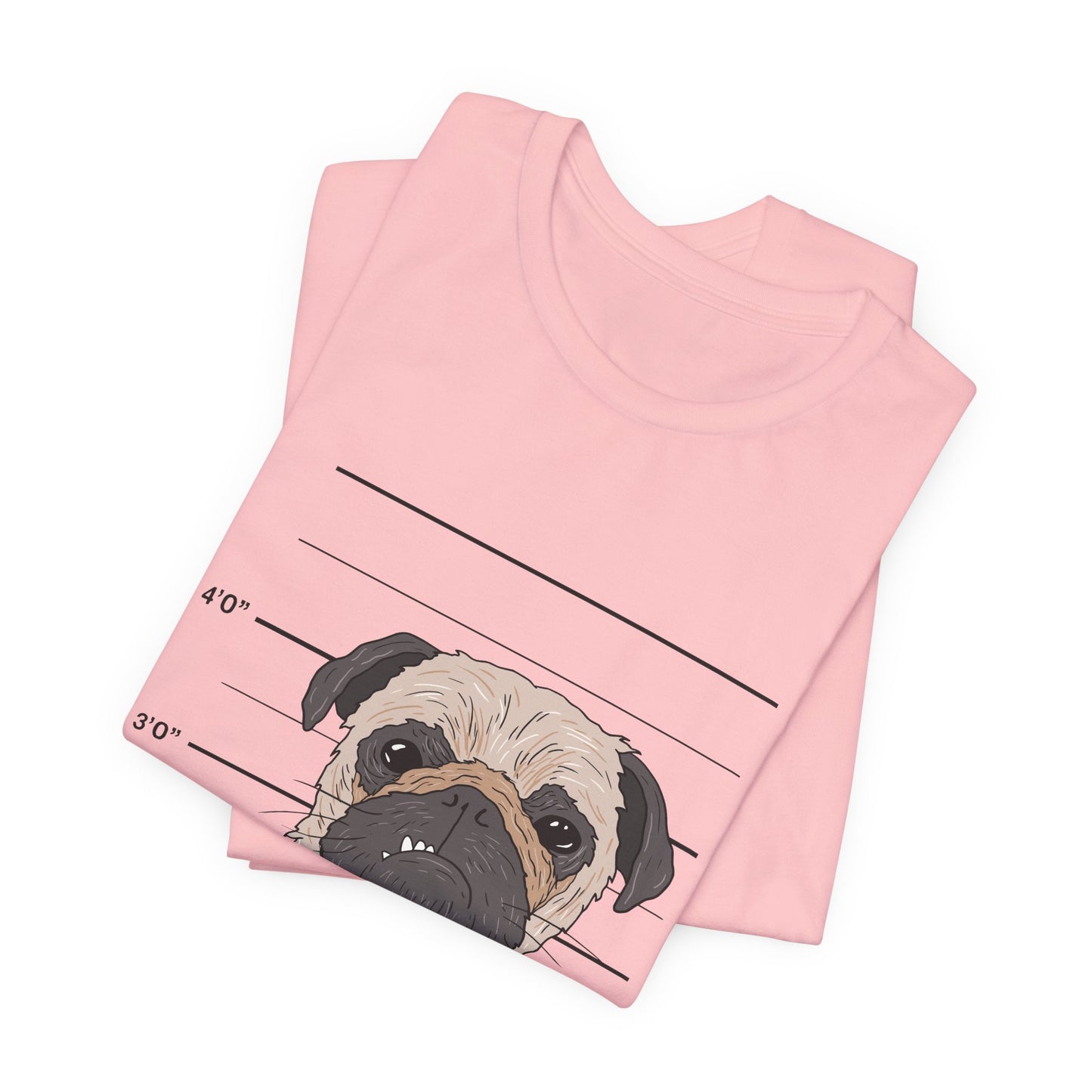 Funny Pug Shirt – Bad Dog Mugshot Graphic T-Shirt