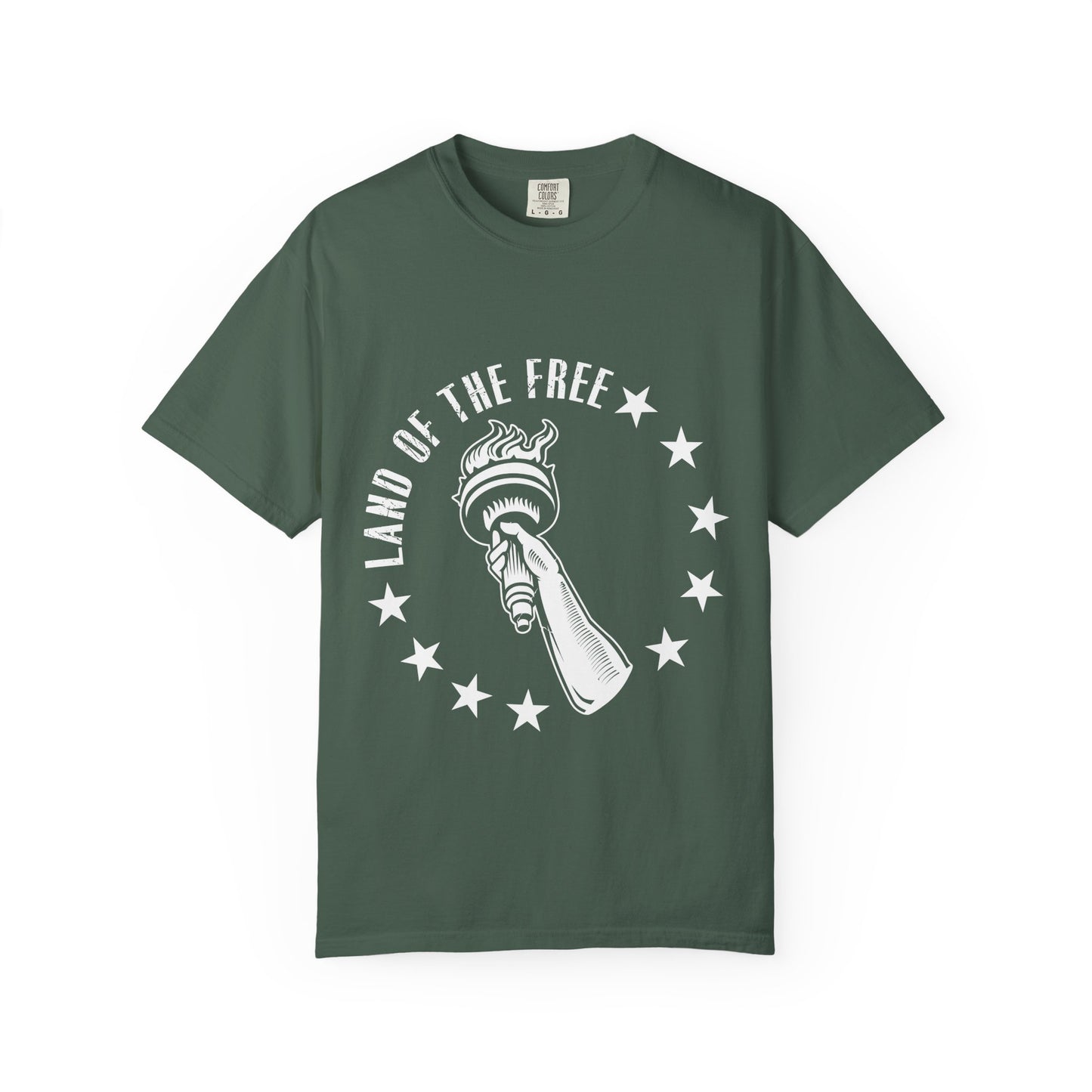 Land of the Free Garment-Dyed T-shirt, Unisex Graphic Tee, Independence Day Celebration, Casual Wear, Star-Spangled Style, [...]