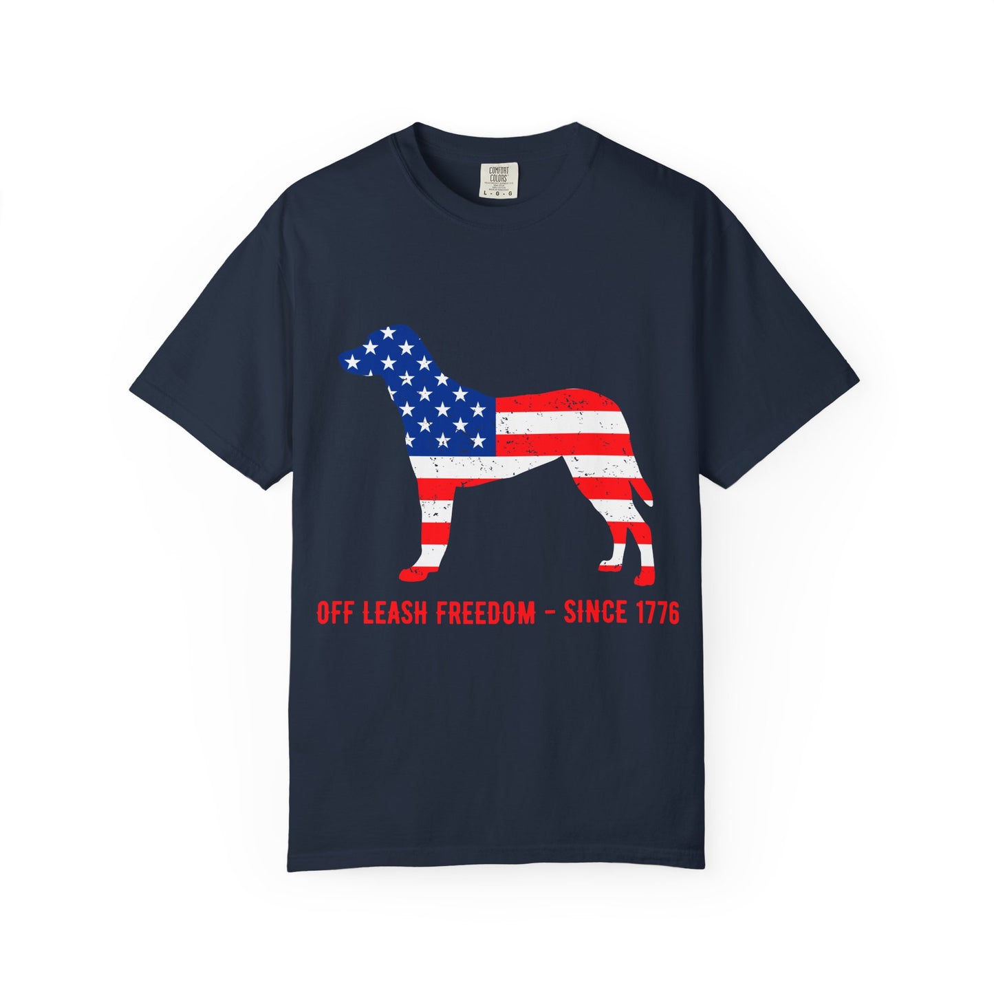 Freedom Dog Graphic T-Shirt, USA Flag Tee, Unisex Dog Lover Shirt, Patriotic Gift for Dog Owners, Casual Everyday Wear