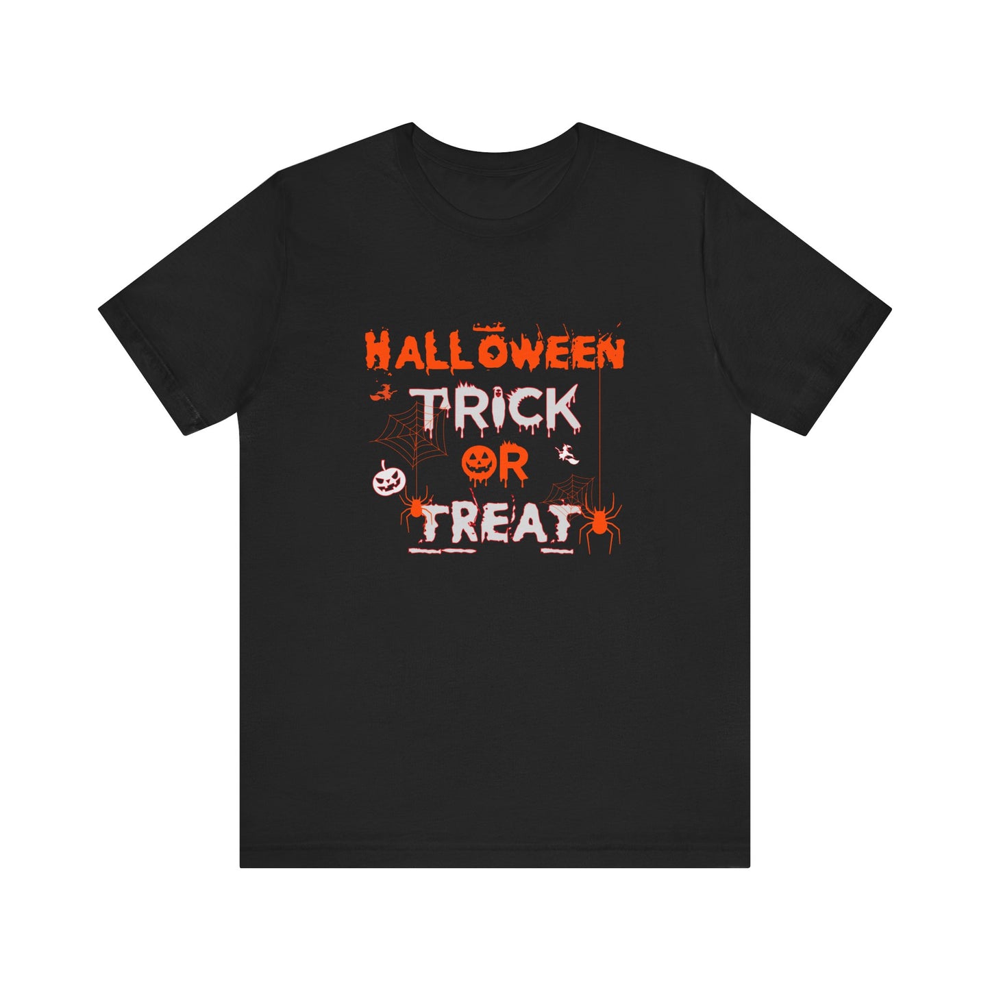 🕷️ “Halloween Trick or Treat” Spooky Spiderweb T-Shirt 🎃👻