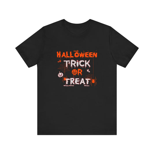 🕷️ “Halloween Trick or Treat” Spooky Spiderweb T-Shirt 🎃👻