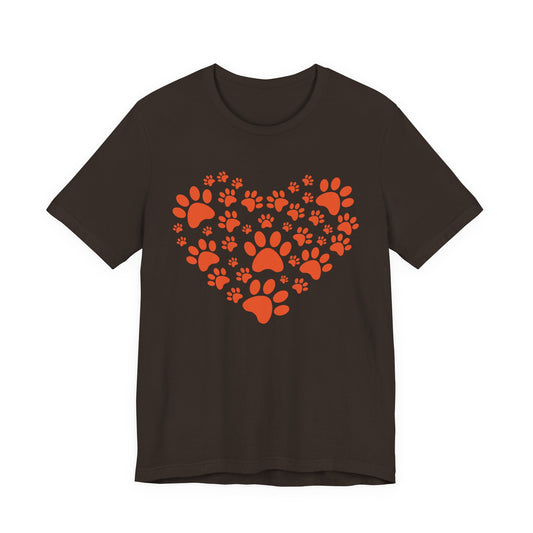 Dog Paw Heart Shirt – Dog Lover Paw Print Heart Tee