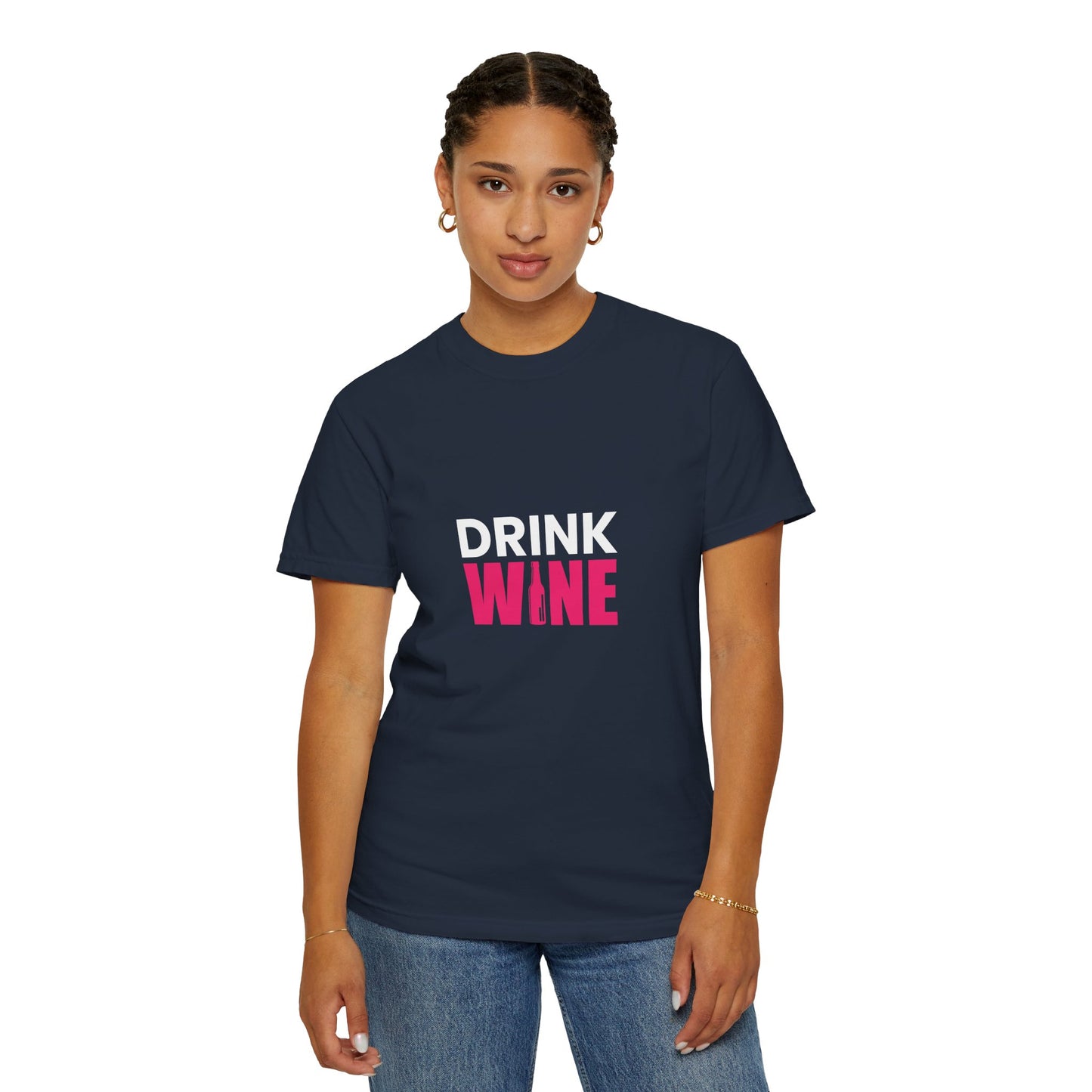 DRINK WINE Graphic Tee – Bold Minimalist Wine Lover Shirt