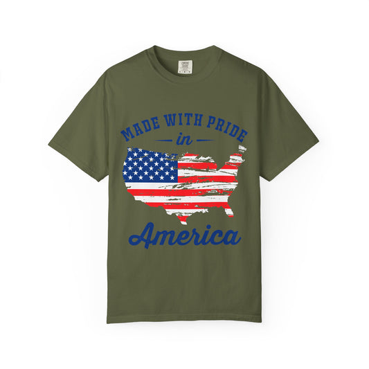 Patriotic Unisex T-Shirt - Made with Pride in America, USA Flag Tee, Independence Day Apparel, Gift for Veterans, Casual Wear