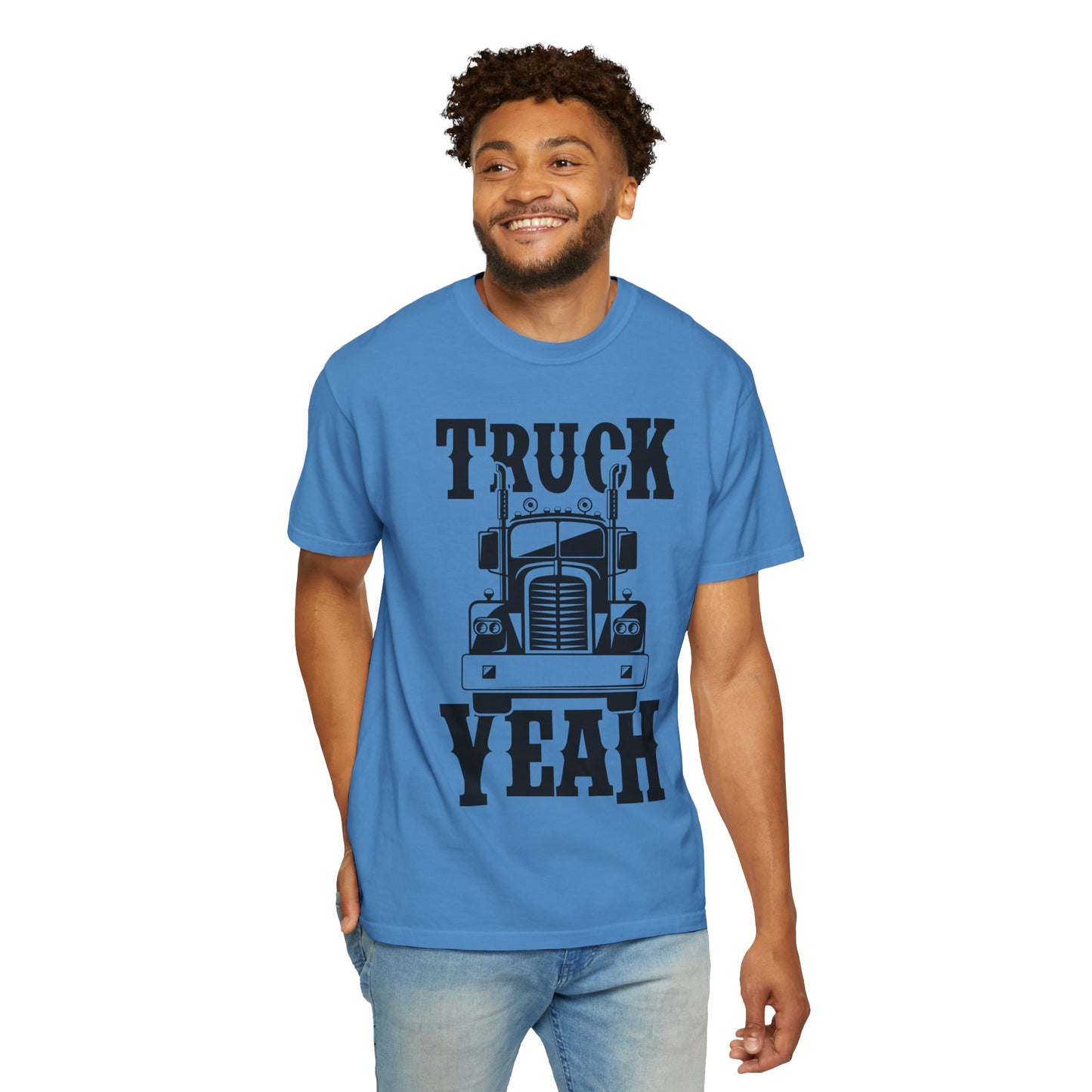 Truck Yeah Unisex Garment-Dyed T-Shirt, Casual Tee, Gift for Truck Lovers, Birthday Present, Road Trip Apparel, Fun Outdoors Shirt