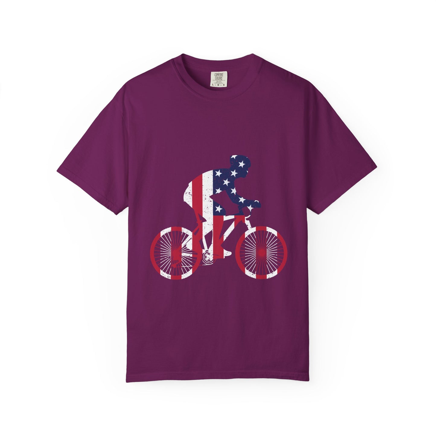 Patriotic Bicycle T-Shirt - Unisex Ride in Freedom Tee, Cycling Apparel, Independence Day Gift, Bike Lover Shirt, Americana Style