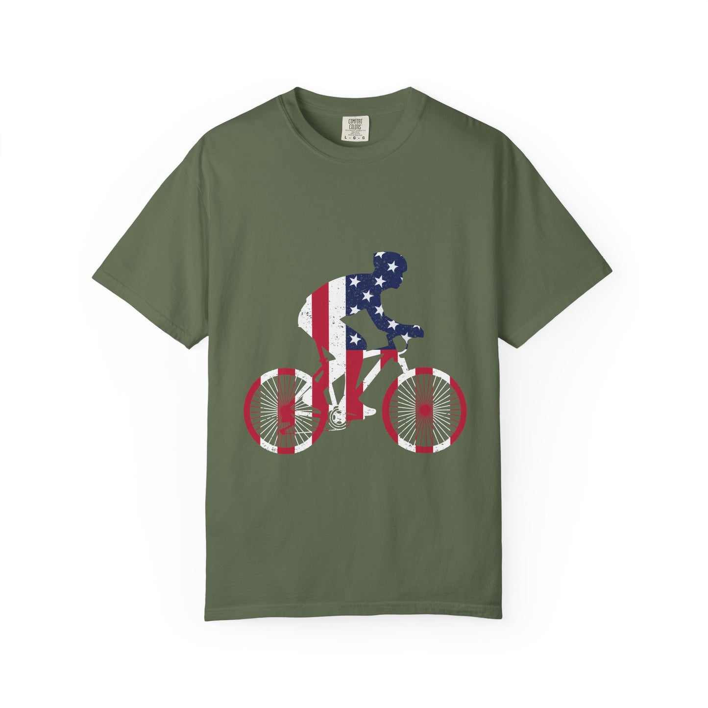 Patriotic Bicycle T-Shirt - Unisex Ride in Freedom Tee, Cycling Apparel, Independence Day Gift, Bike Lover Shirt, Americana Style