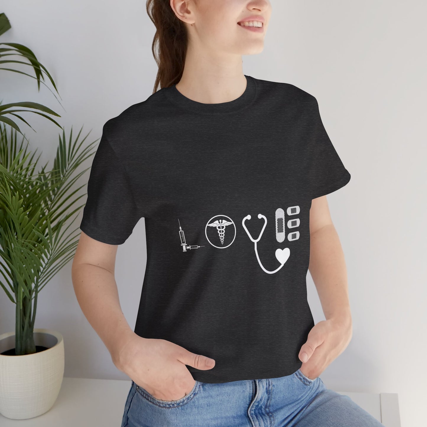 Nurse Medical Icons Shirt – Stethoscope Syringe Healthcare Graphic Tee
