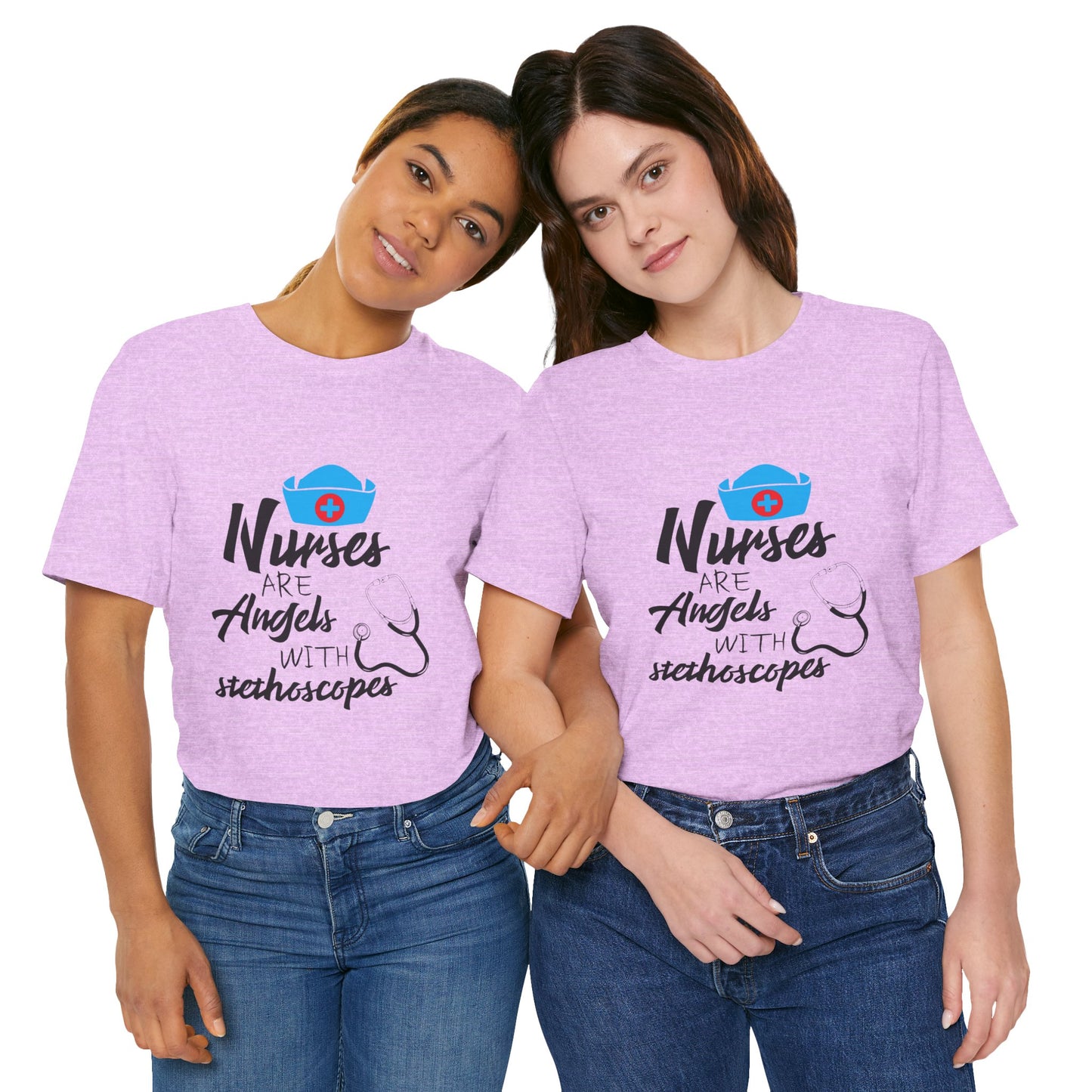 Nurses Are Angels with Stethoscopes Shirt – Nurse Appreciation Graphic Tee