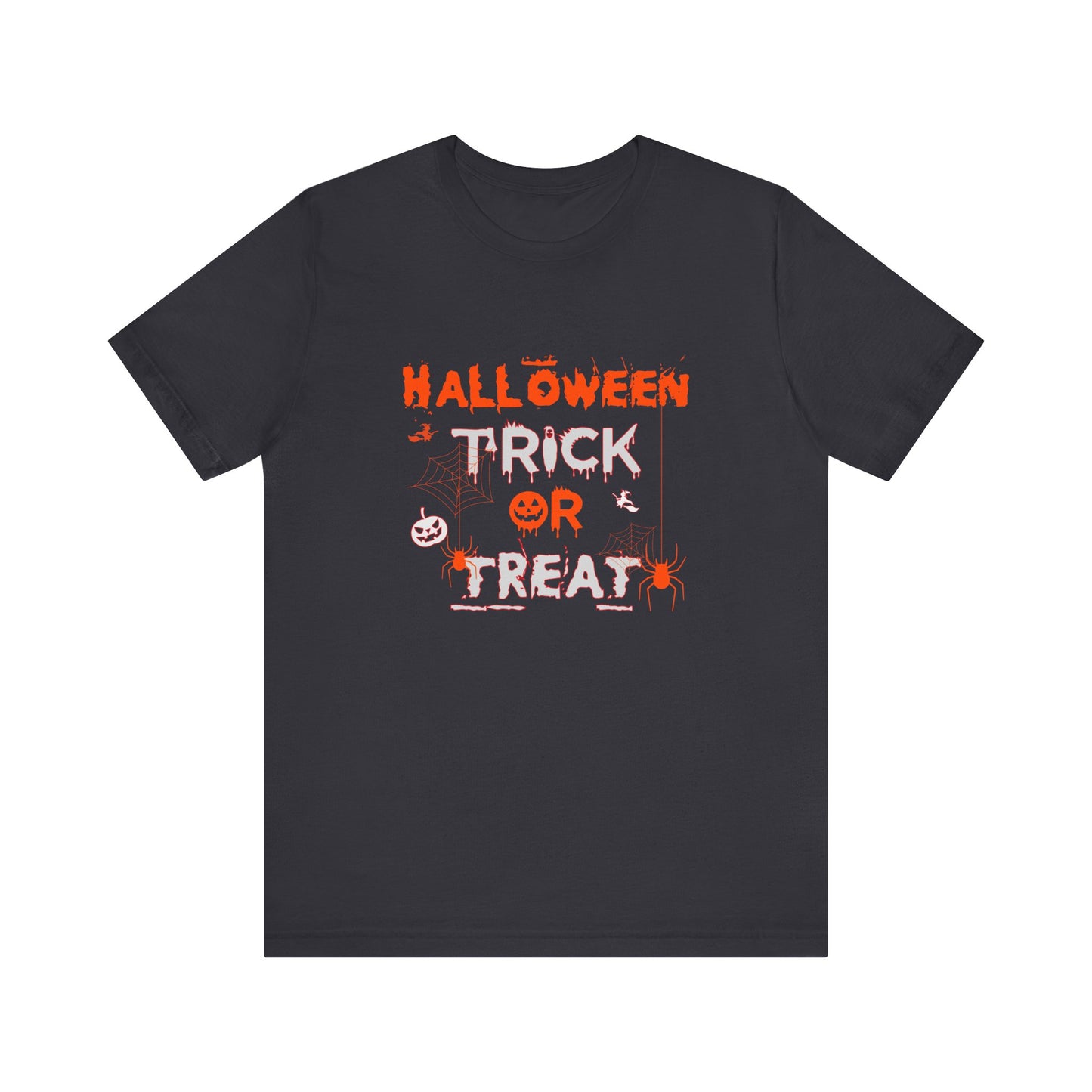 🕷️ “Halloween Trick or Treat” Spooky Spiderweb T-Shirt 🎃👻