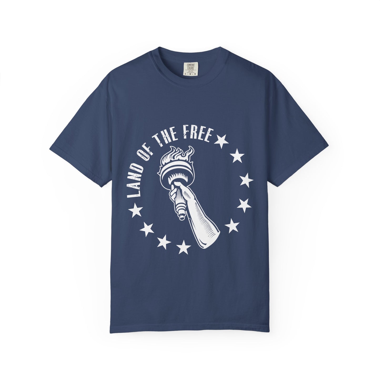 Land of the Free Garment-Dyed T-shirt, Unisex Graphic Tee, Independence Day Celebration, Casual Wear, Star-Spangled Style, [...]
