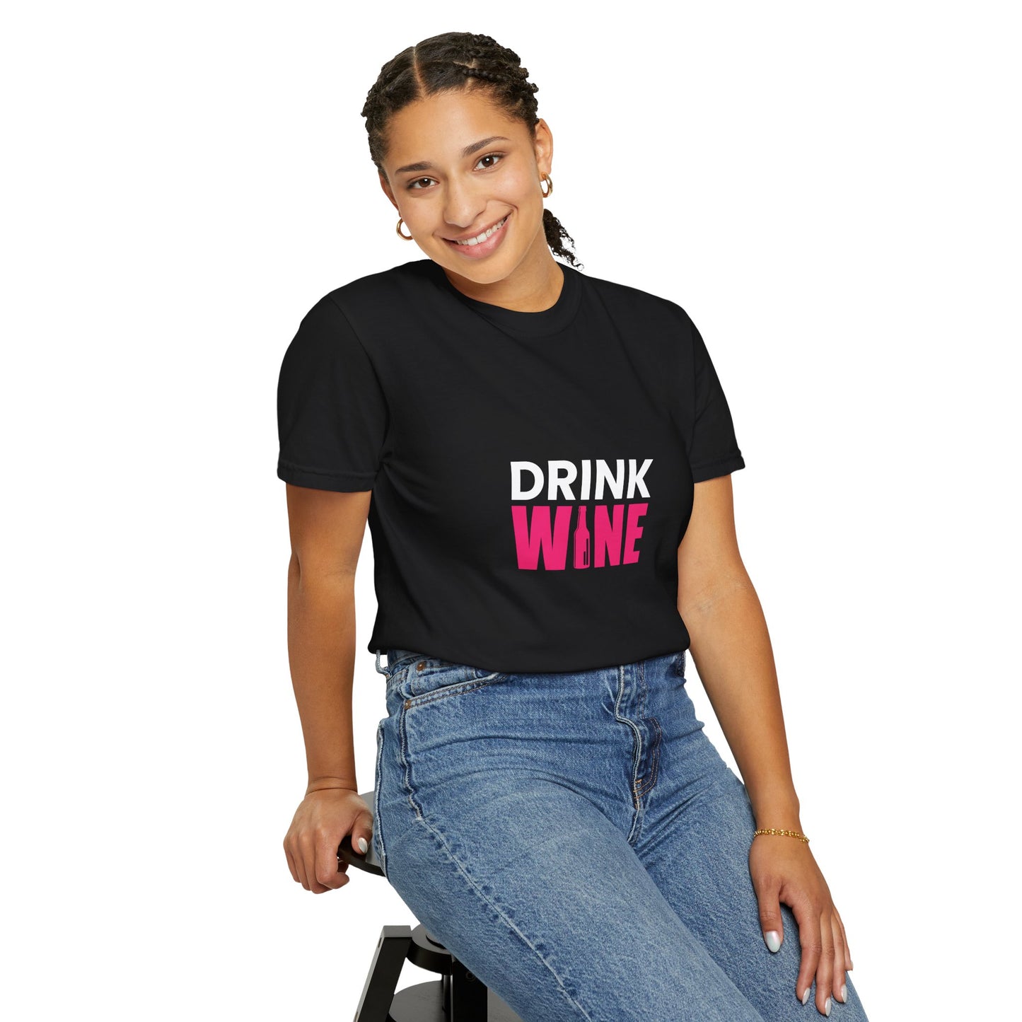 DRINK WINE Graphic Tee – Bold Minimalist Wine Lover Shirt
