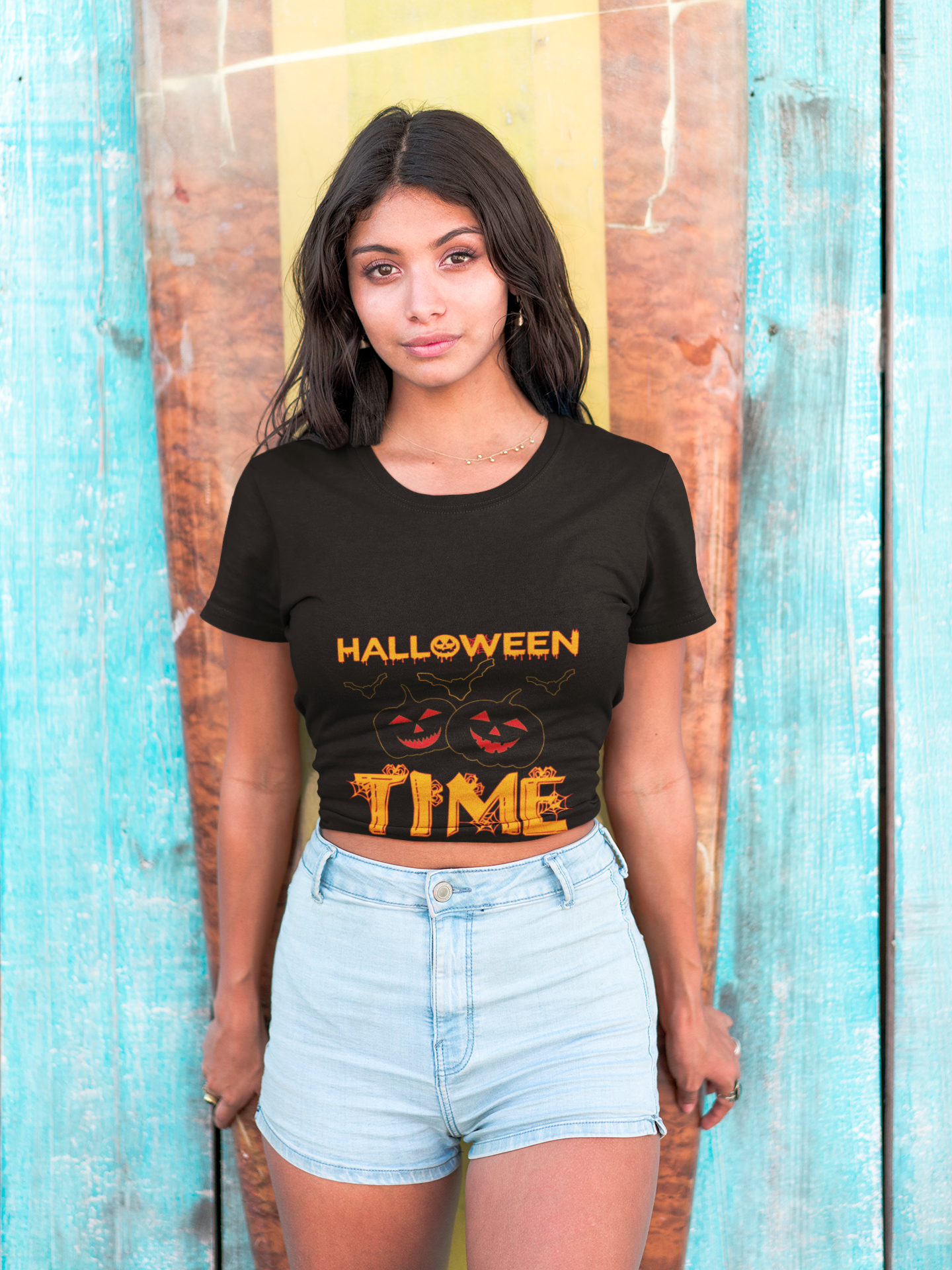 🎃 “Halloween Time” Jack-O’-Lantern Pumpkins T-Shirt 👻🕷️