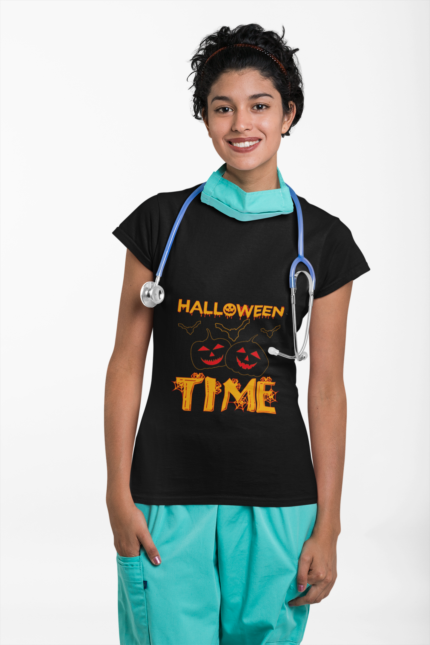 🎃 “Halloween Time” Jack-O’-Lantern Pumpkins T-Shirt 👻🕷️