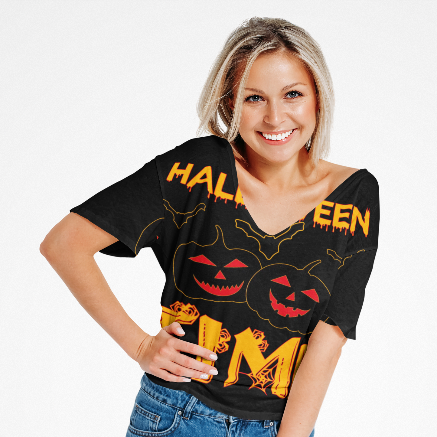🎃 “Halloween Time” Jack-O’-Lantern Pumpkins T-Shirt 👻🕷️