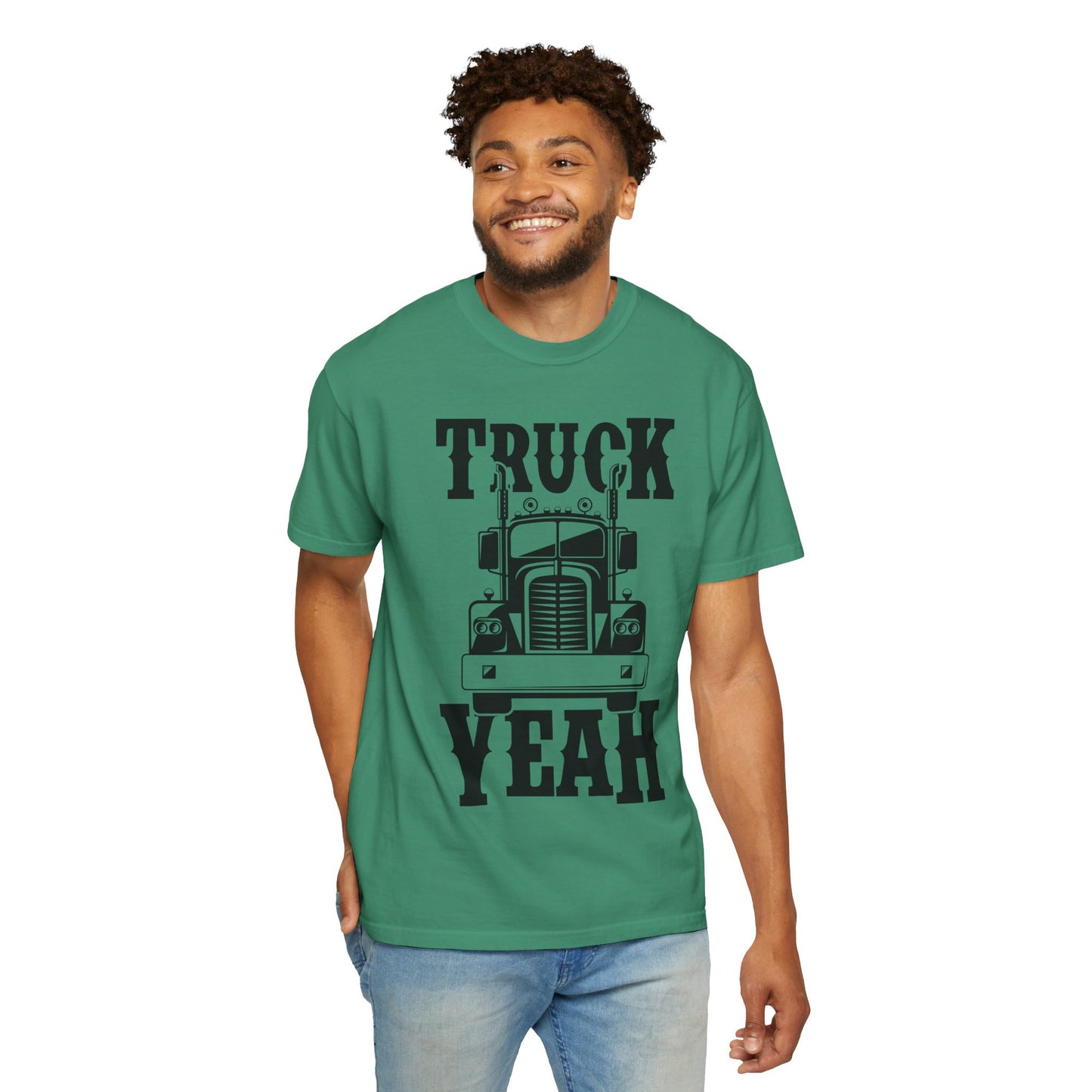Truck Yeah Unisex Garment-Dyed T-Shirt, Casual Tee, Gift for Truck Lovers, Birthday Present, Road Trip Apparel, Fun Outdoors Shirt