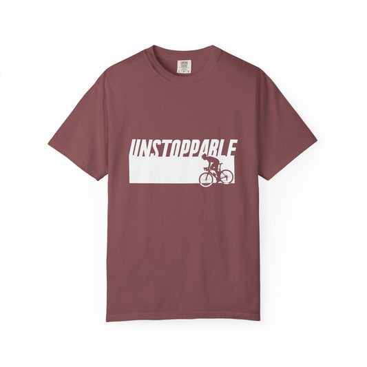 Unstoppable Vintage Garment-Dyed T-Shirt, Cycling Apparel, Motivational Shirt, Gift for Cyclists, Unisex Activewear, Sports Tee
