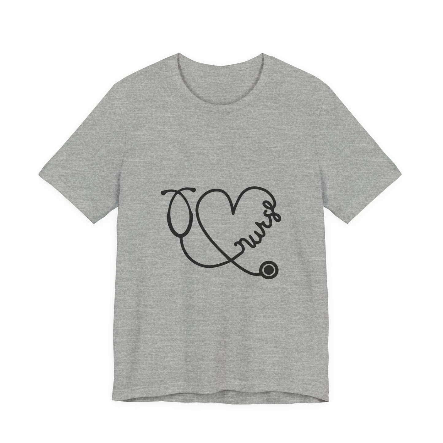 Nurse Heart Stethoscope T-Shirt — Cute Medical Gift Tee for Nurses