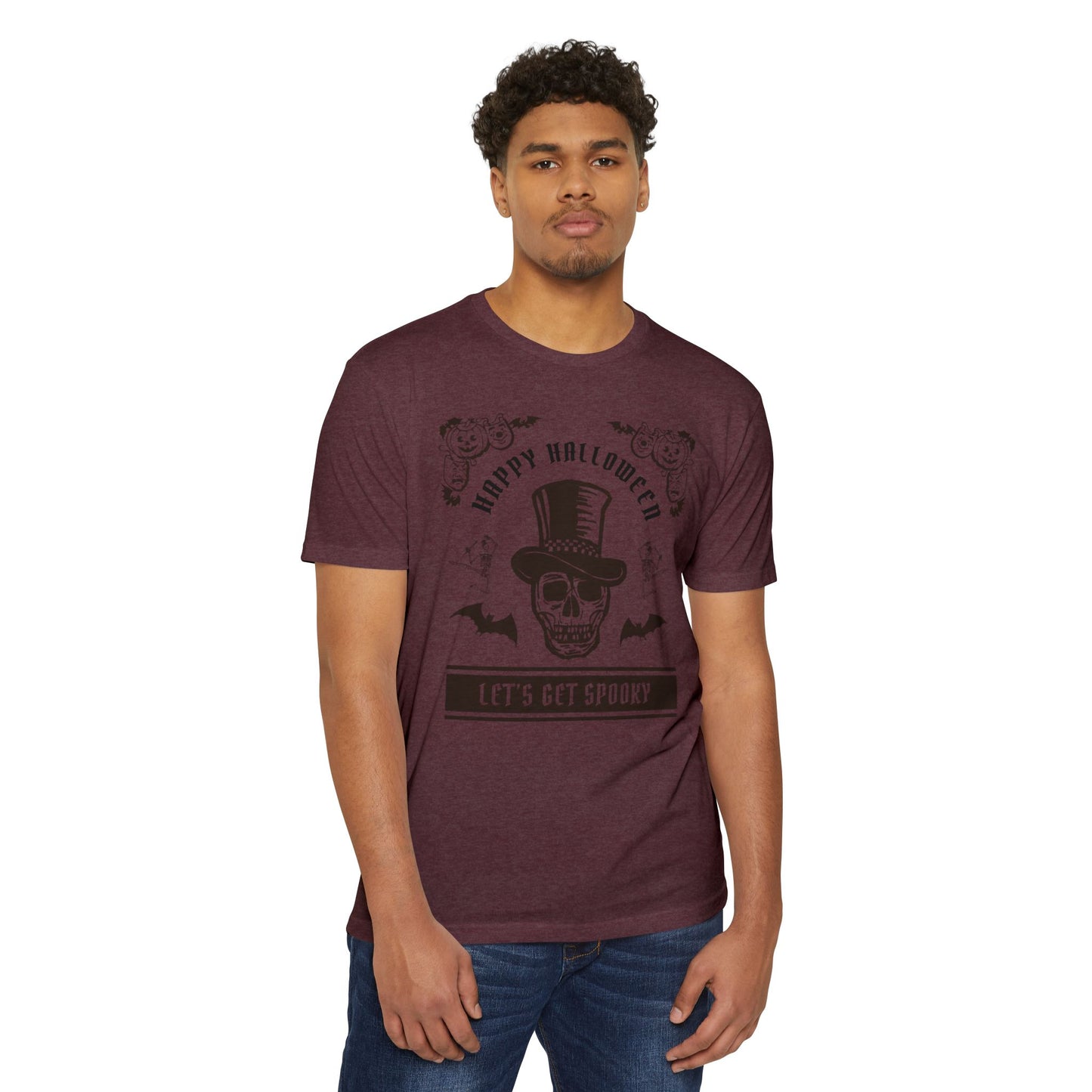 🎩💀🦇🎃🕺👻🕷️✨ Let’s Get Spooky – Classy Halloween Skull in Top Hat Tee