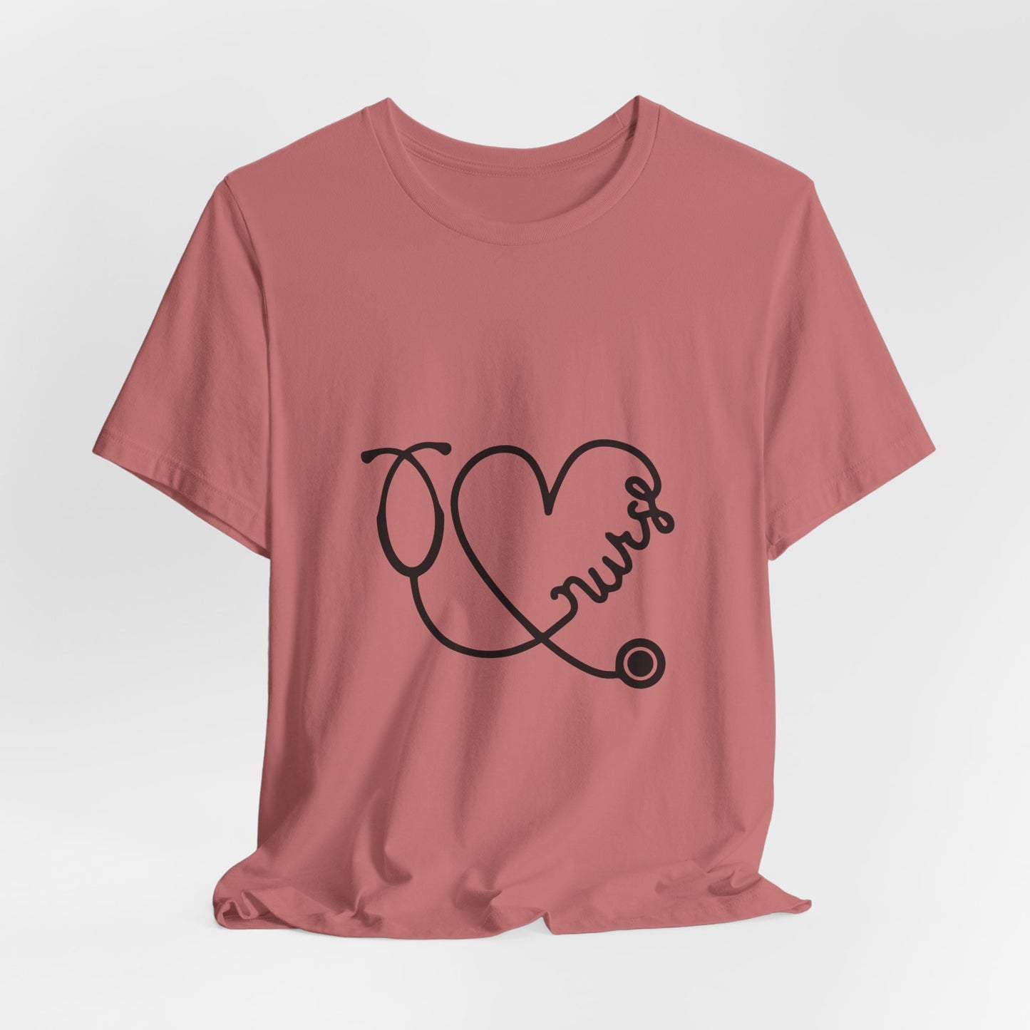 Nurse Heart Stethoscope T-Shirt — Cute Medical Gift Tee for Nurses