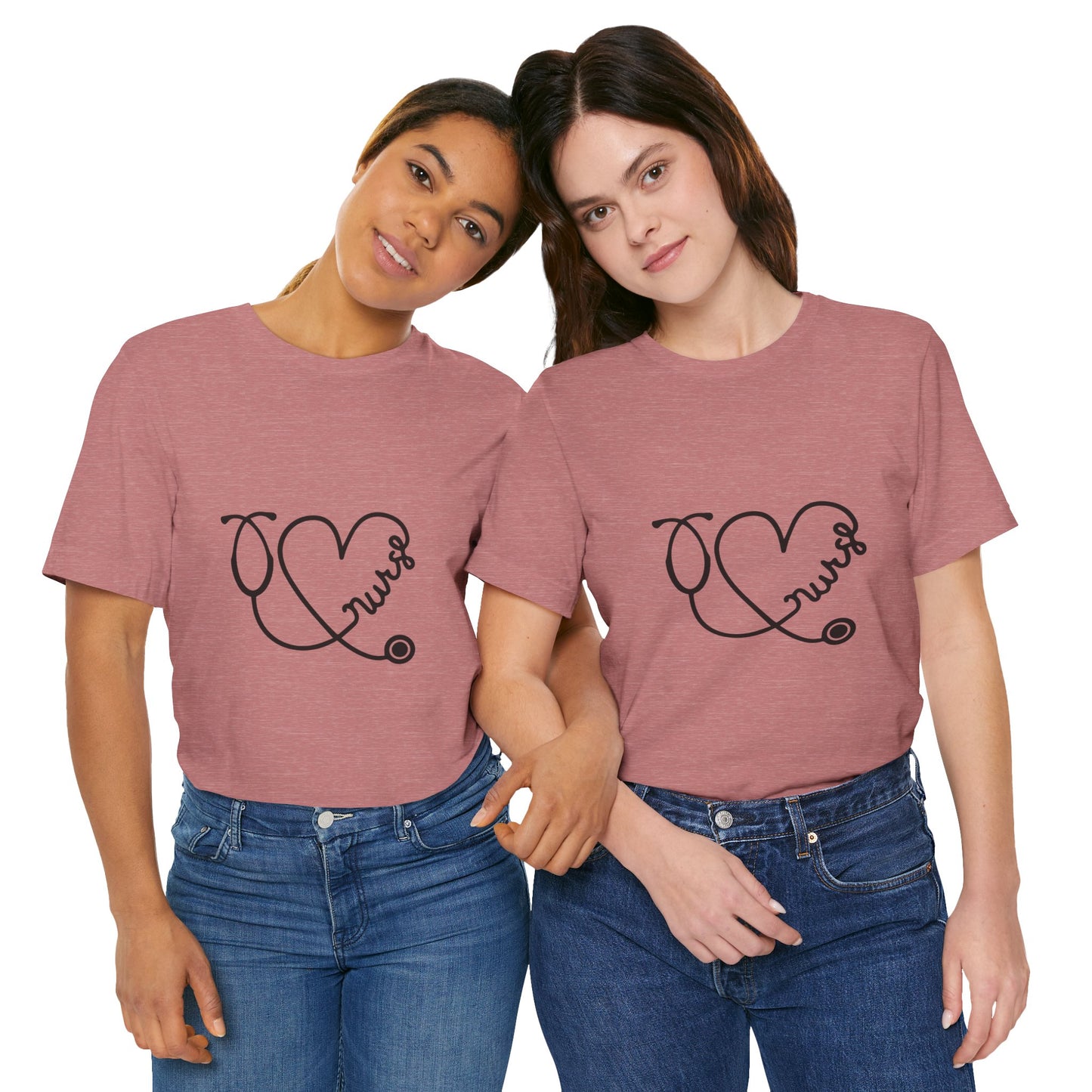 Nurse Heart Stethoscope T-Shirt — Cute Medical Gift Tee for Nurses